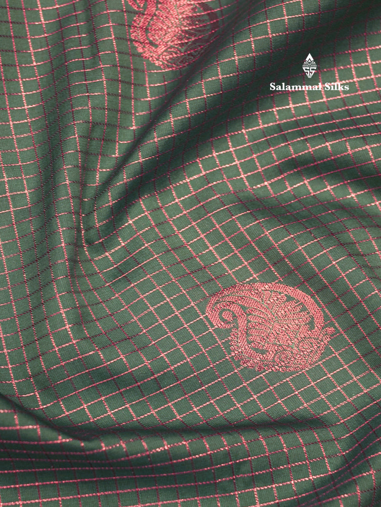 Sea Green Colour Semi Silk Saree With Navy Blue Border