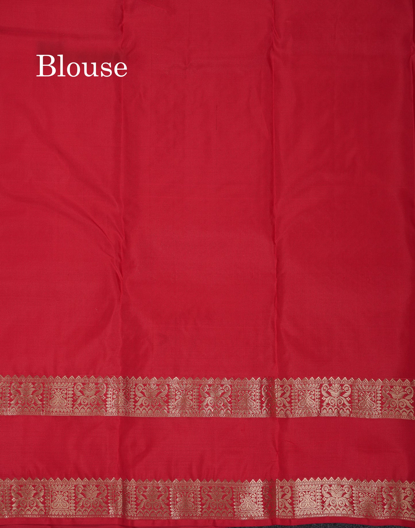 Beautiful Red Pure Kanjivaram Silk Saree With Traditional Rettapet Border