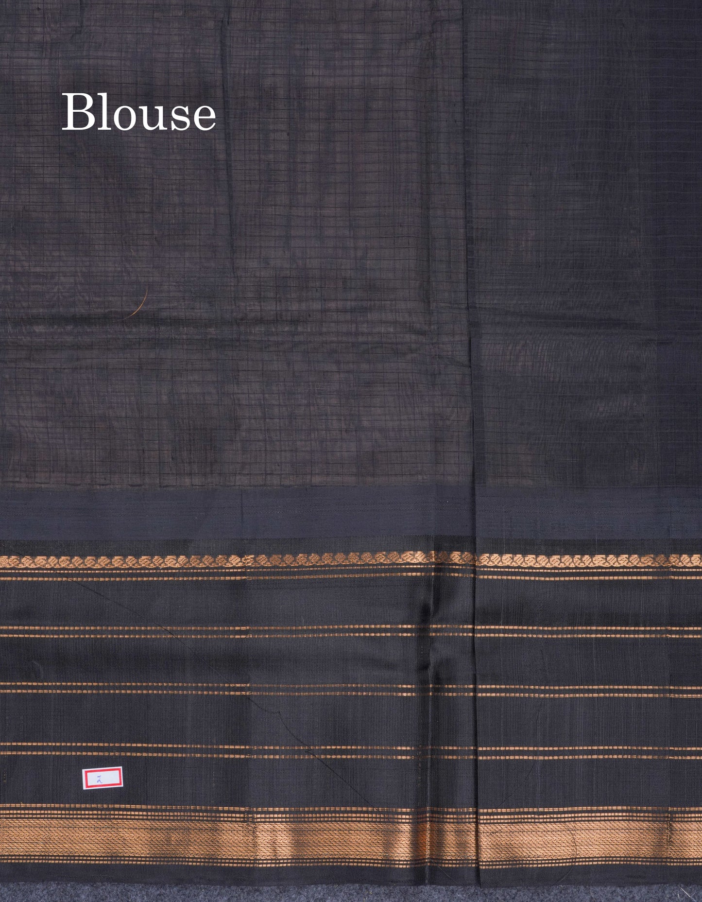 Light Chocolate Small Checks Pure Silk Cotton Saree With Contrast Black Traditional Evening Morning Border
