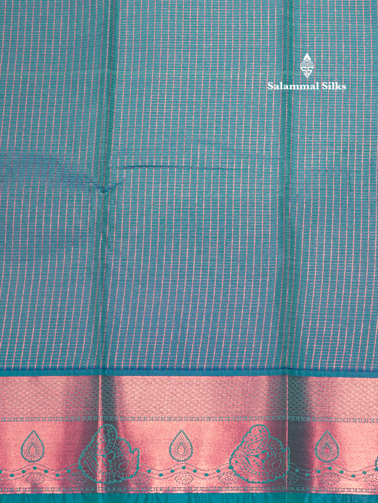 Violet Colour Semi Silk Saree With Light Ramar Blue Border