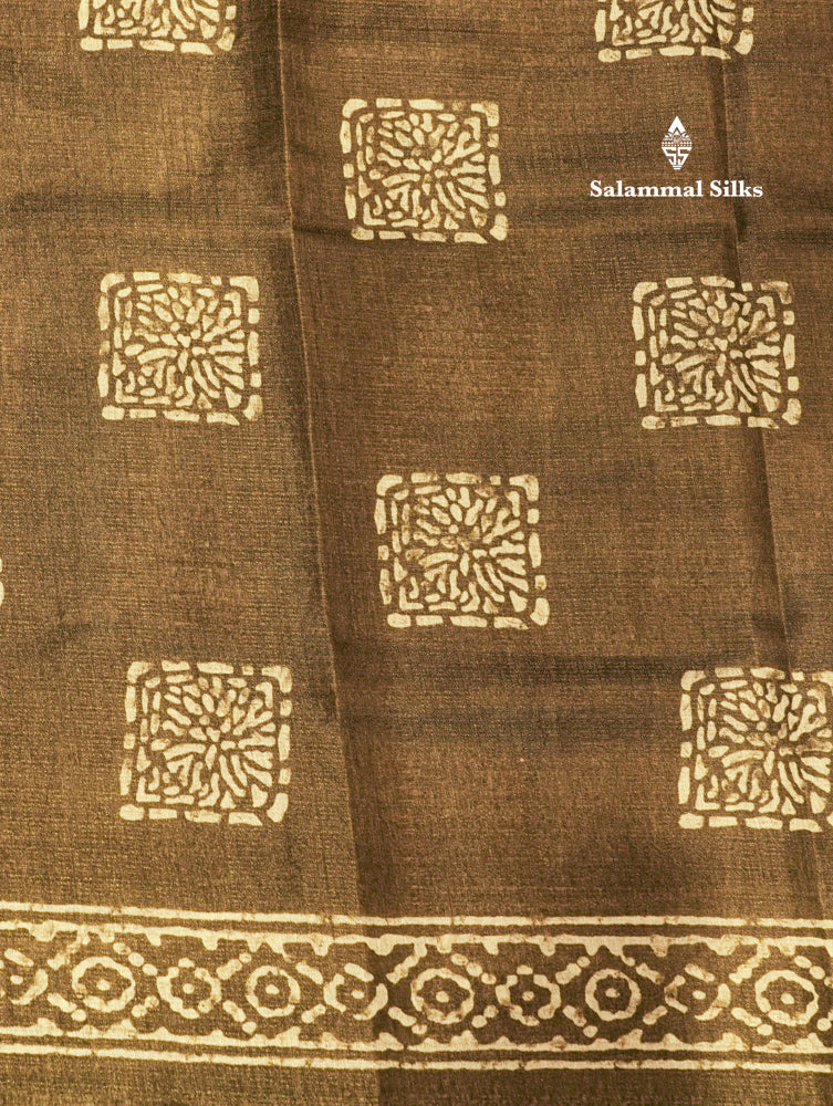 Olive Green Colour Fancy Semi Tussar Saree With Blouse