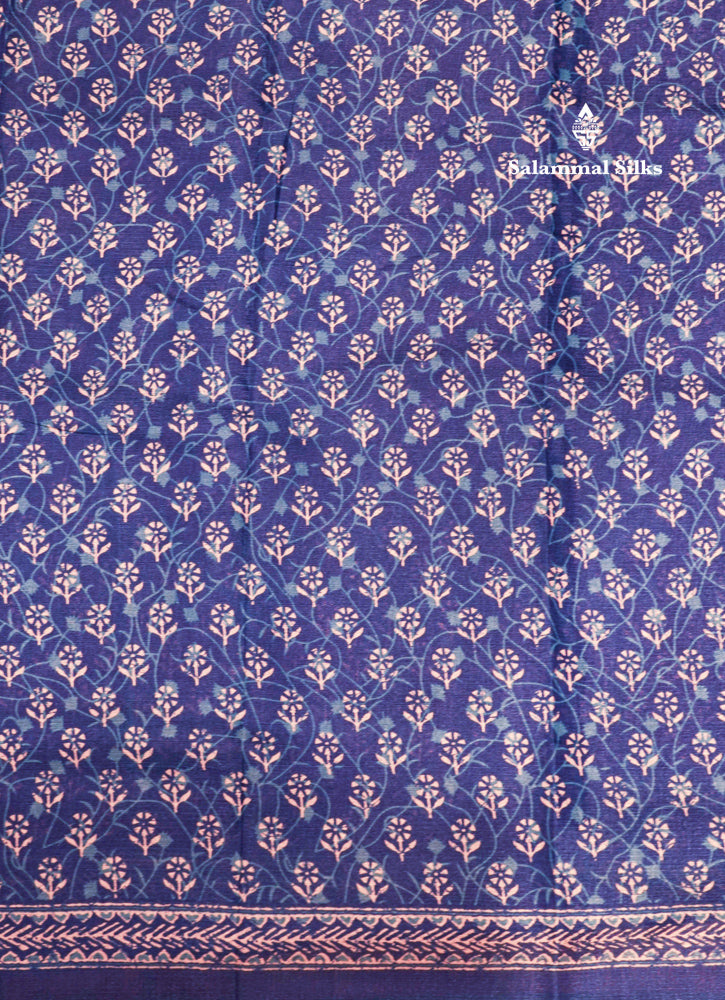 Royal Blue Colour Fancy Semi Tussar Saree With Blouse