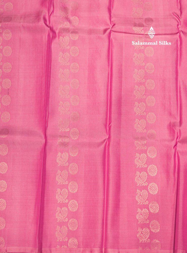 Fancy Pink Colour Kanjivaram Pure Silk Saree