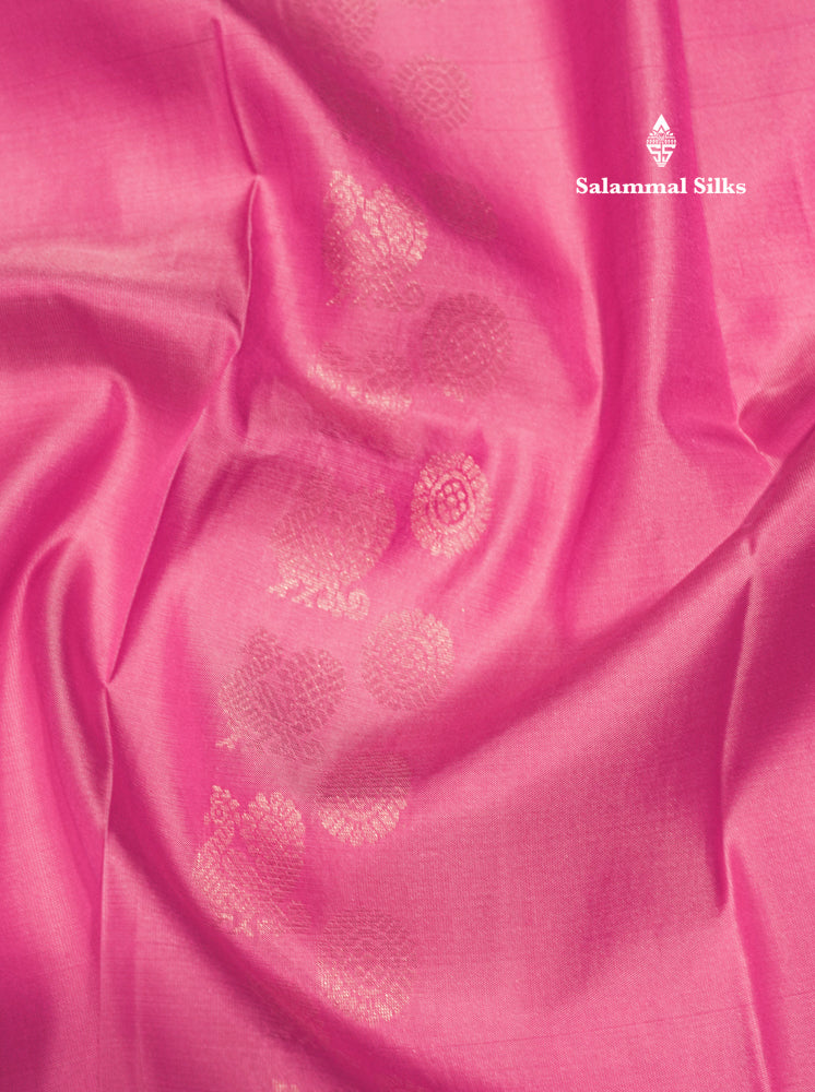 Fancy Pink Colour Kanjivaram Pure Silk Saree