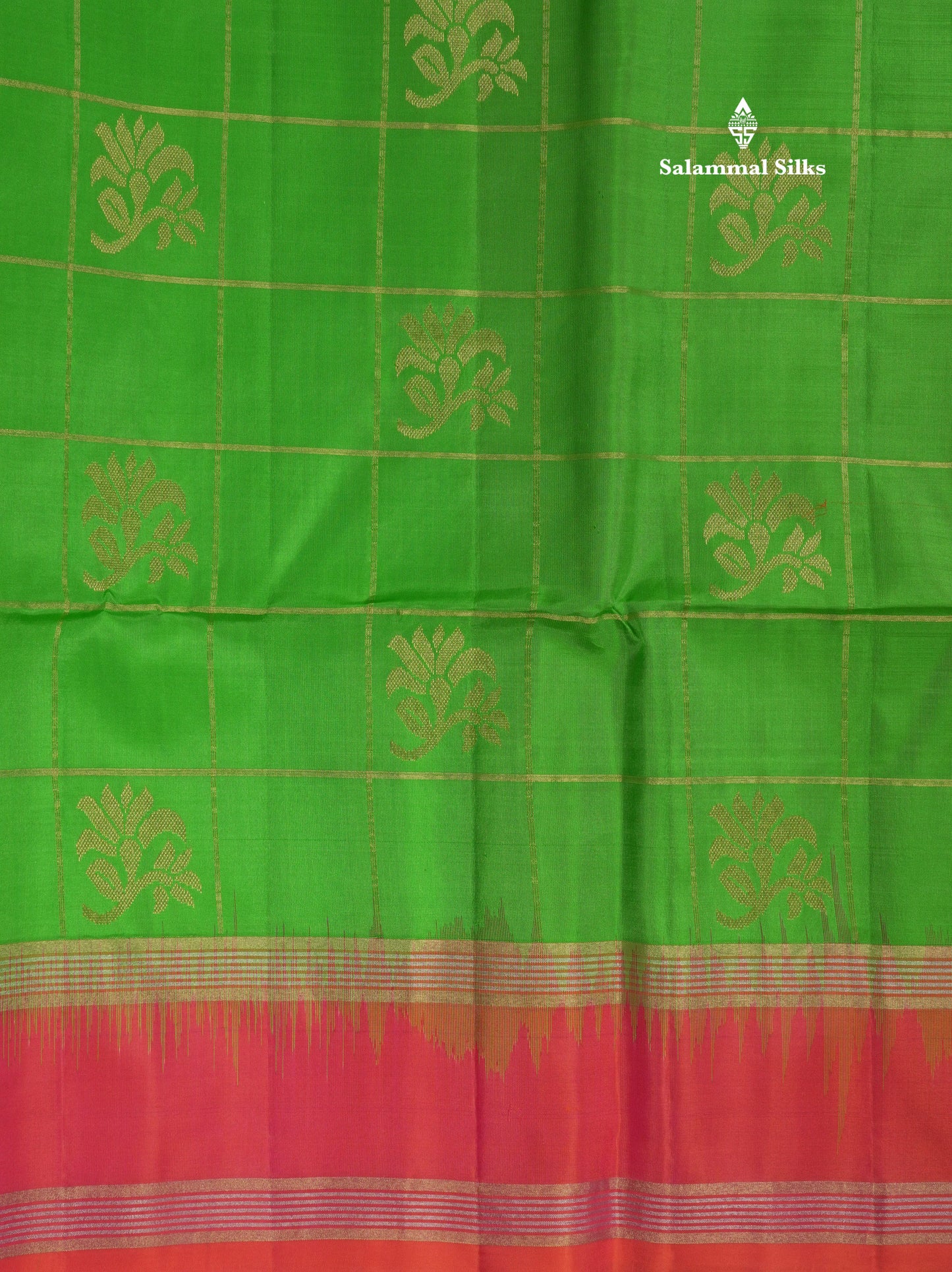 Beautiful Sea Green Pure Kanjivaram Soft Silk Saree With Contrast Pinkish Orange Border