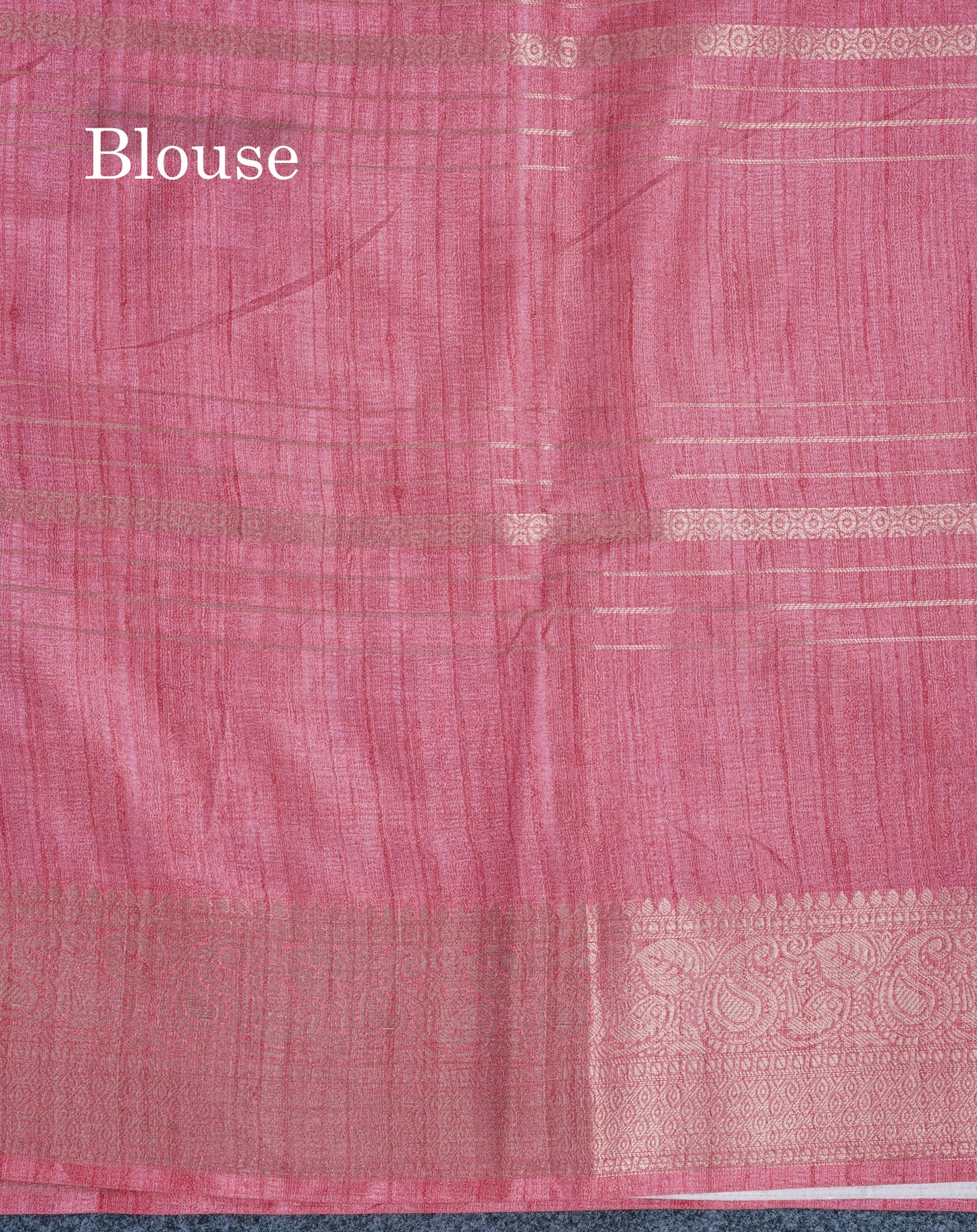Dual Tone Mustard Yellow Semi Tussar Saree With Contrast Peach Border