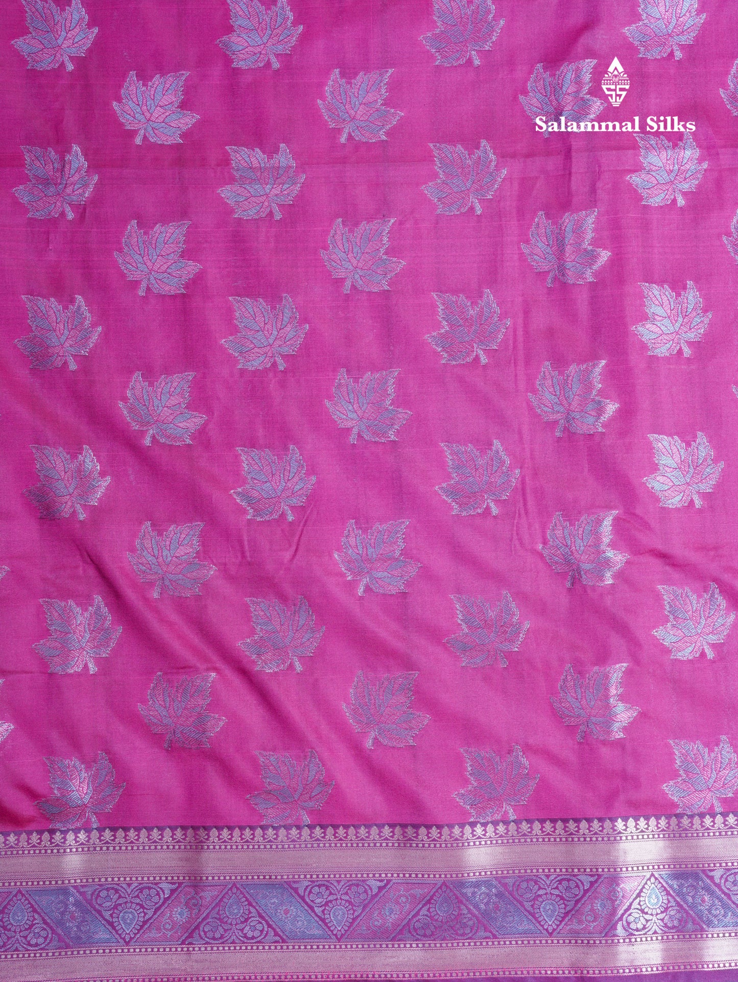 Dual Tone Pink Semi Raw Silk Saree With Contrast Navy Blue Blouse
