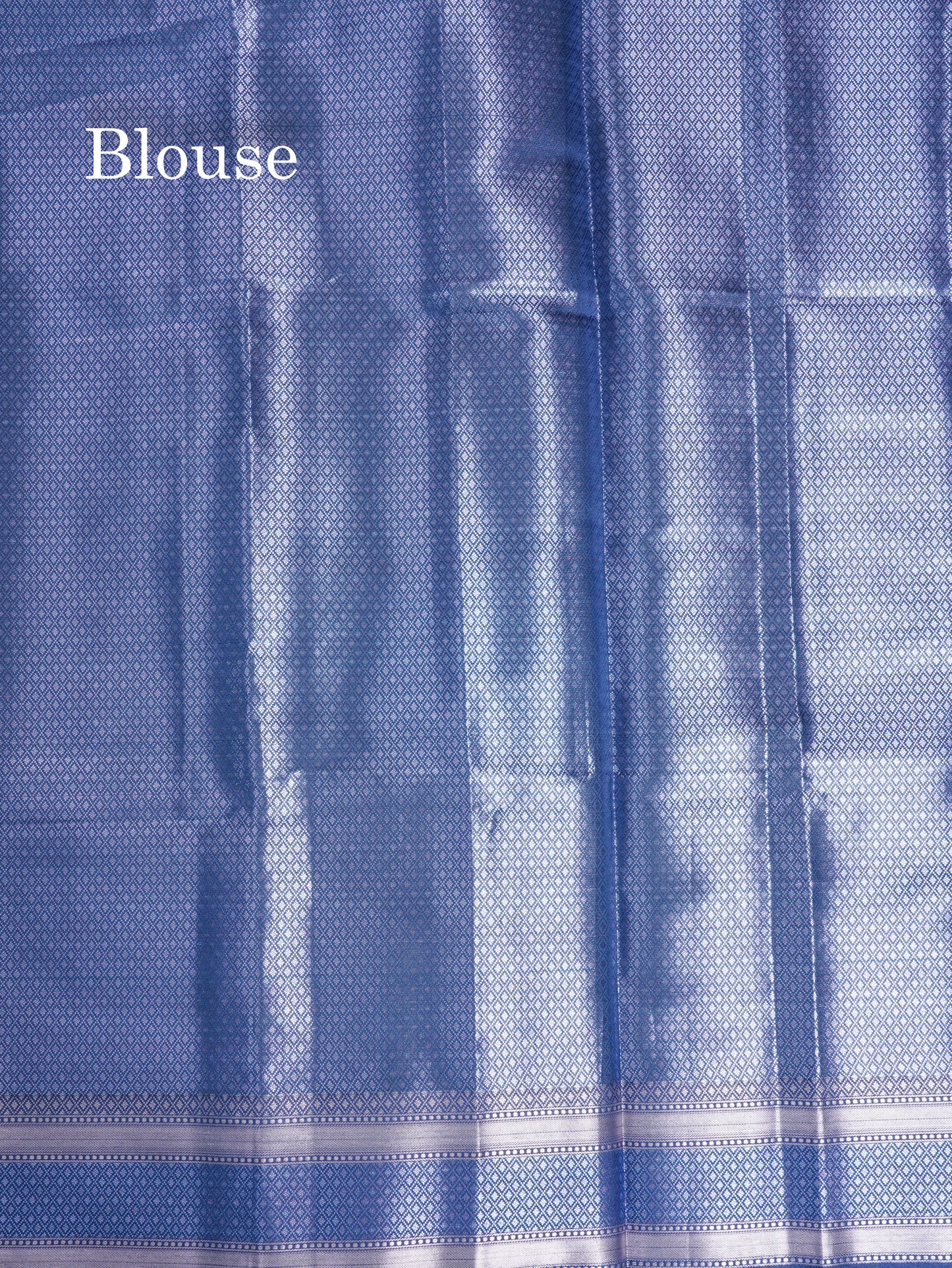 Dual Tone Pink Semi Raw Silk Saree With Contrast Navy Blue Blouse