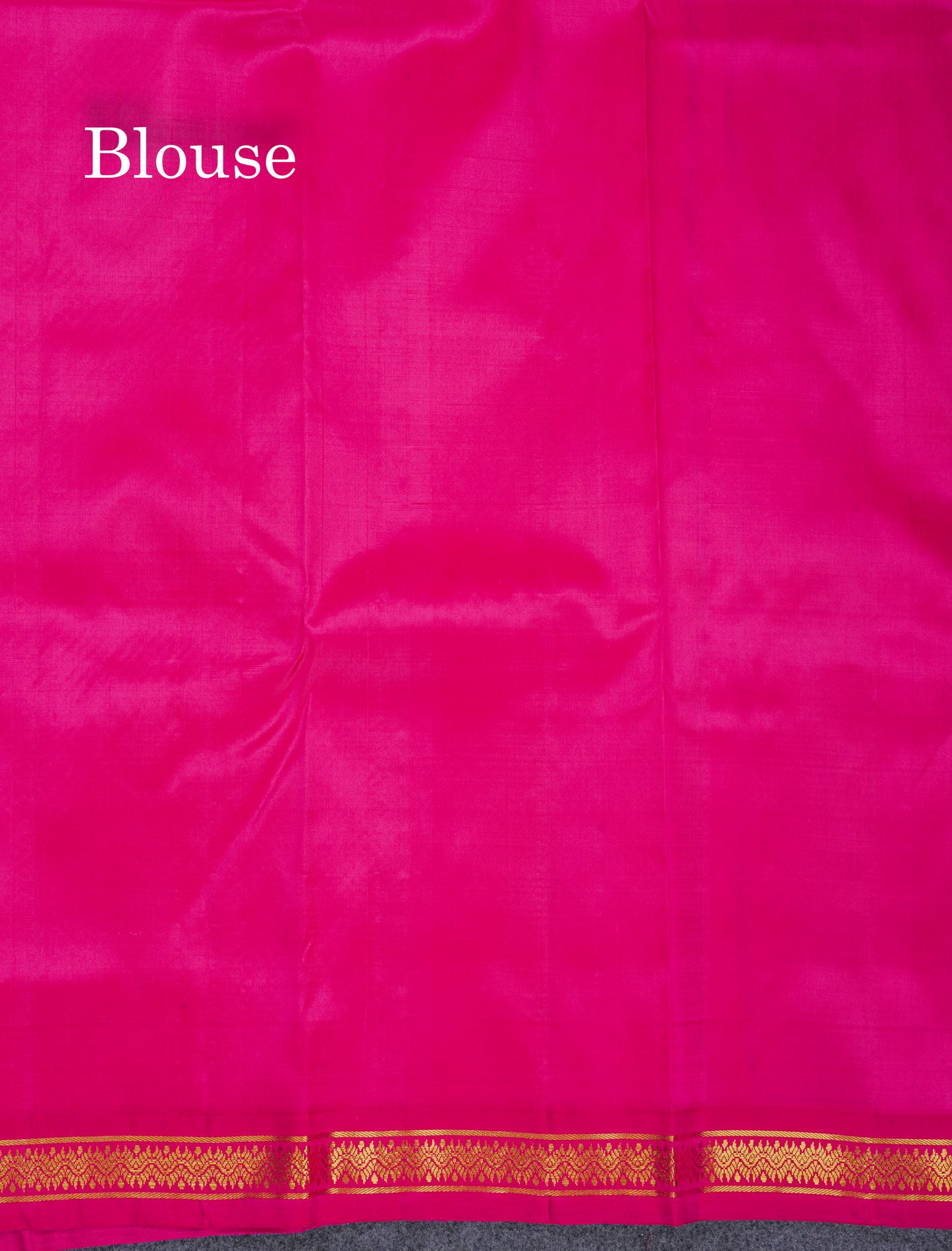 Beautiful Magenta Pink Pure Kanjivaram Silk Saree With Contrast Pink Small Border