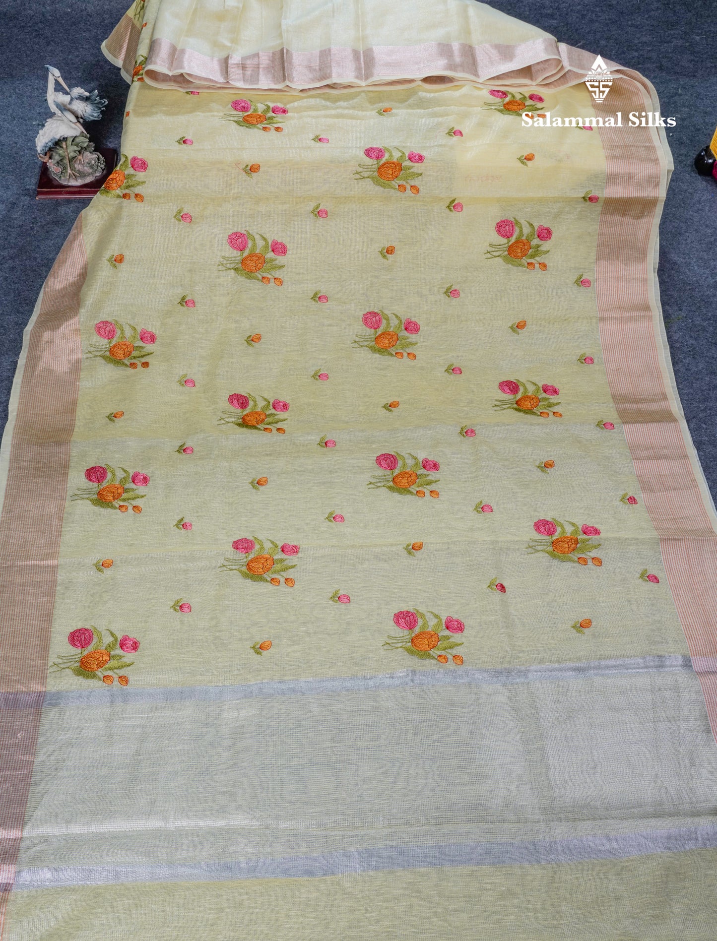 Baby Pink Fancy Saree With Blouse
