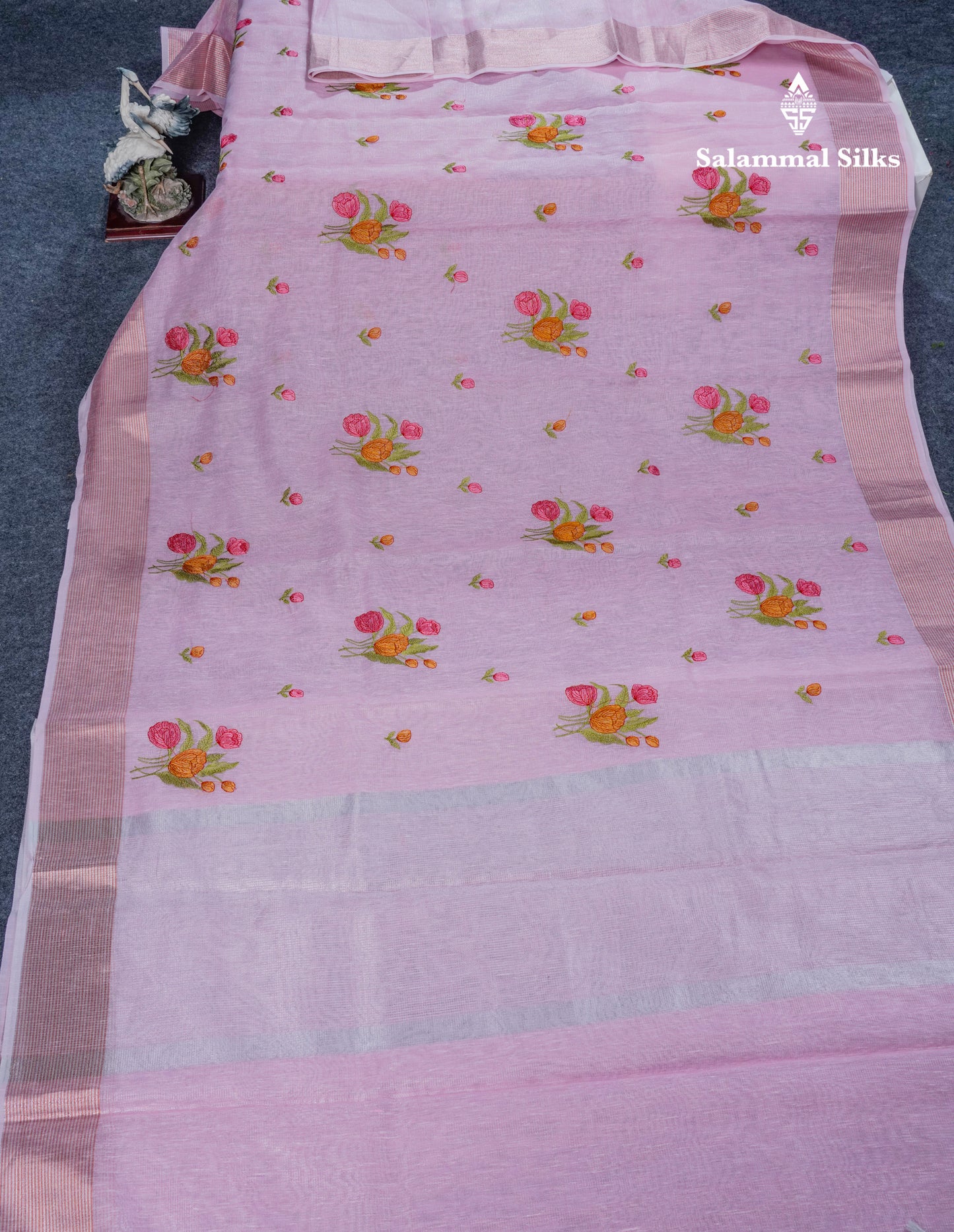 Baby Pink Fancy Saree With Blouse
