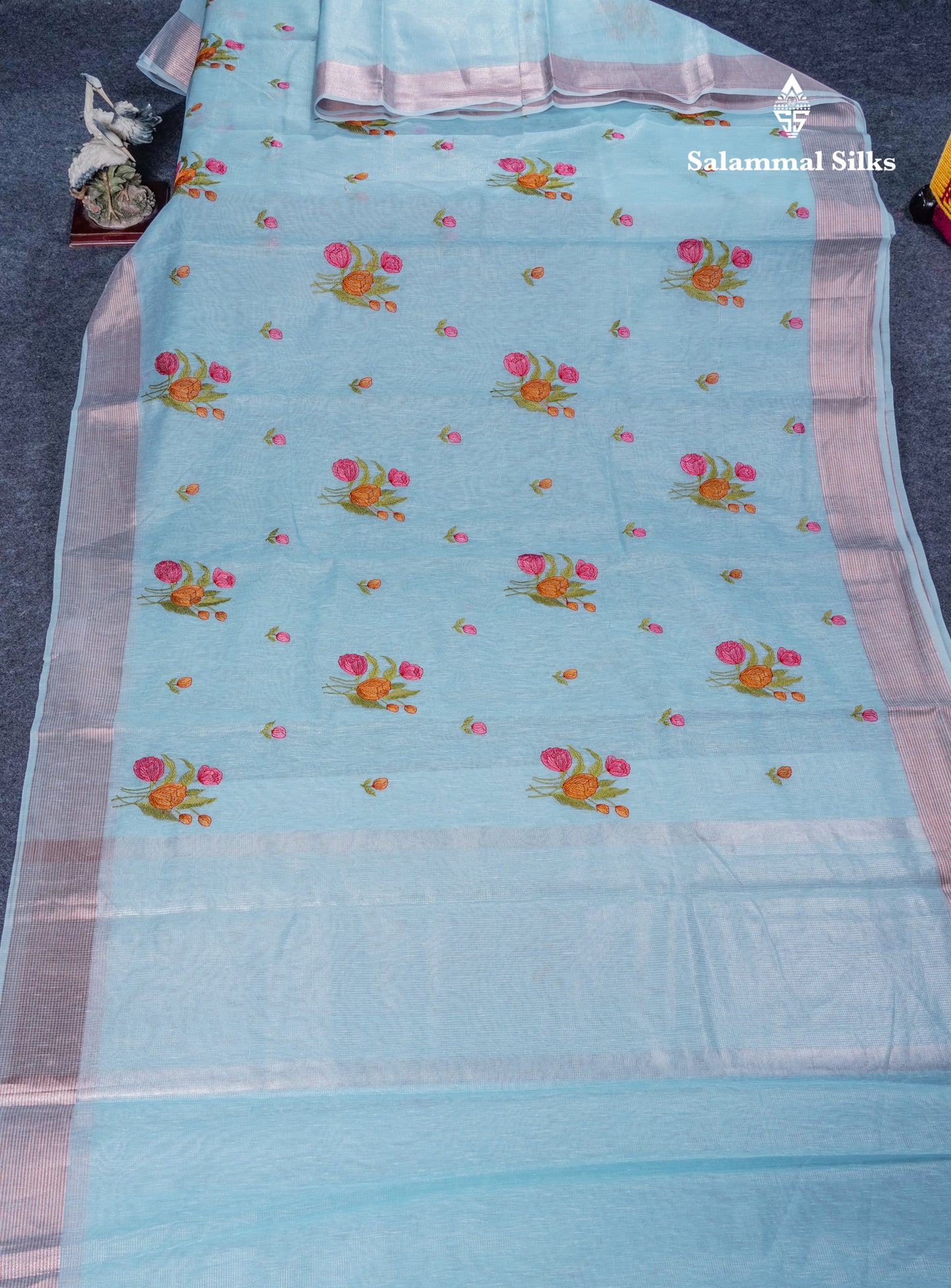 Baby Pink Fancy Saree With Blouse