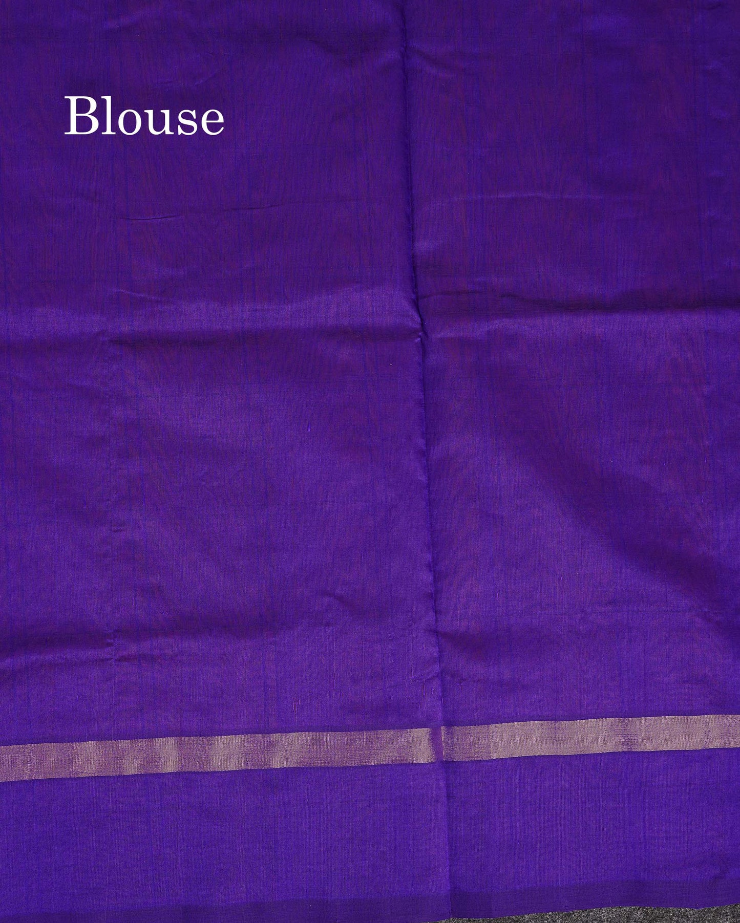 Contrast Royal Purple Blouse Of Orange Semi Silk Cotton Saree