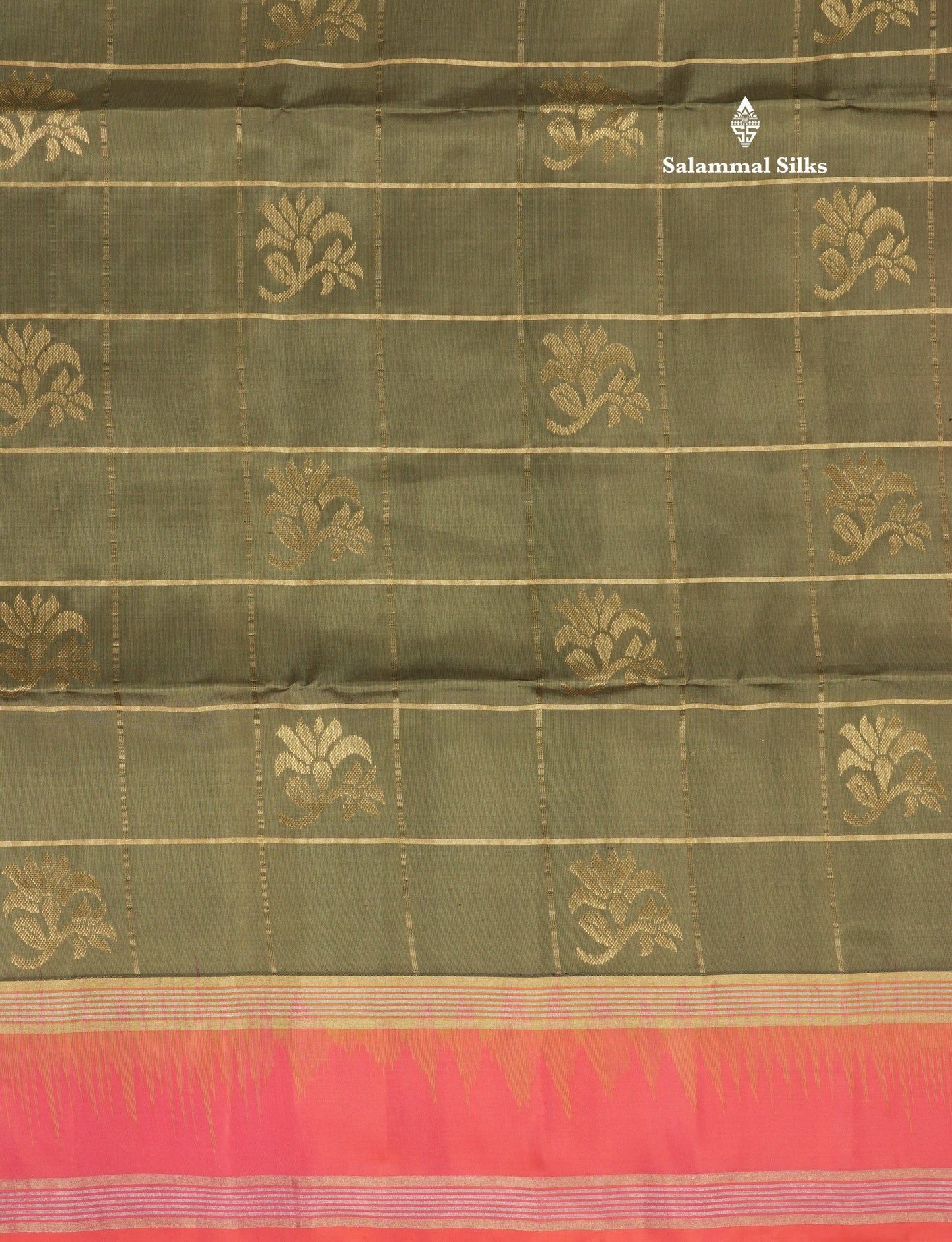 Beautiful Sea Green Pure Kanjivaram Soft Silk Saree With Contrast Pinkish Orange Border