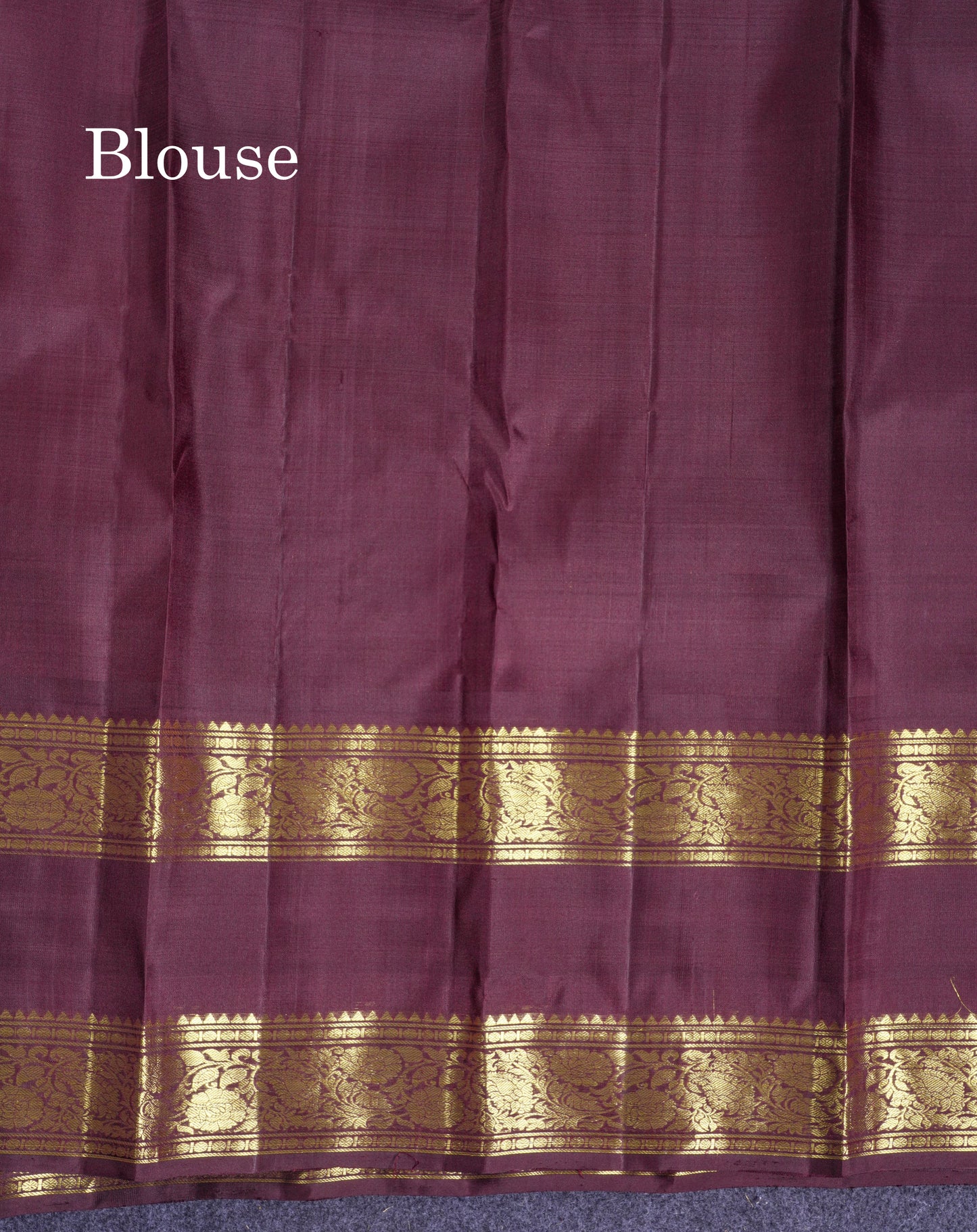 Beautiful Lavender Pure Kanjivaram Silk Saree With Contrast Dark Brown Traditional Gap & Evening Morning Border