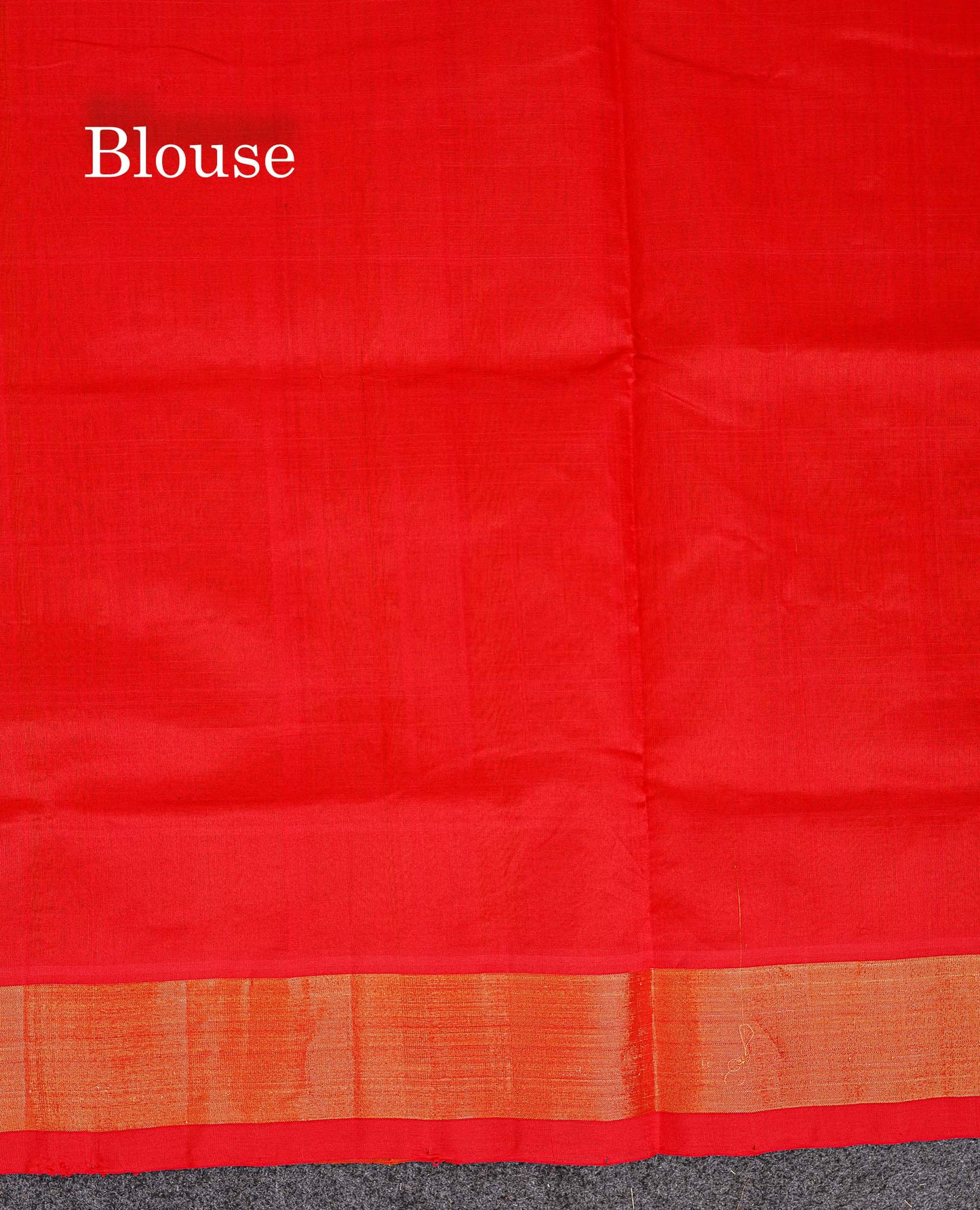 Contrast Chilly Red Blouse Of Mustard Yellow Semi Silk Cotton Saree