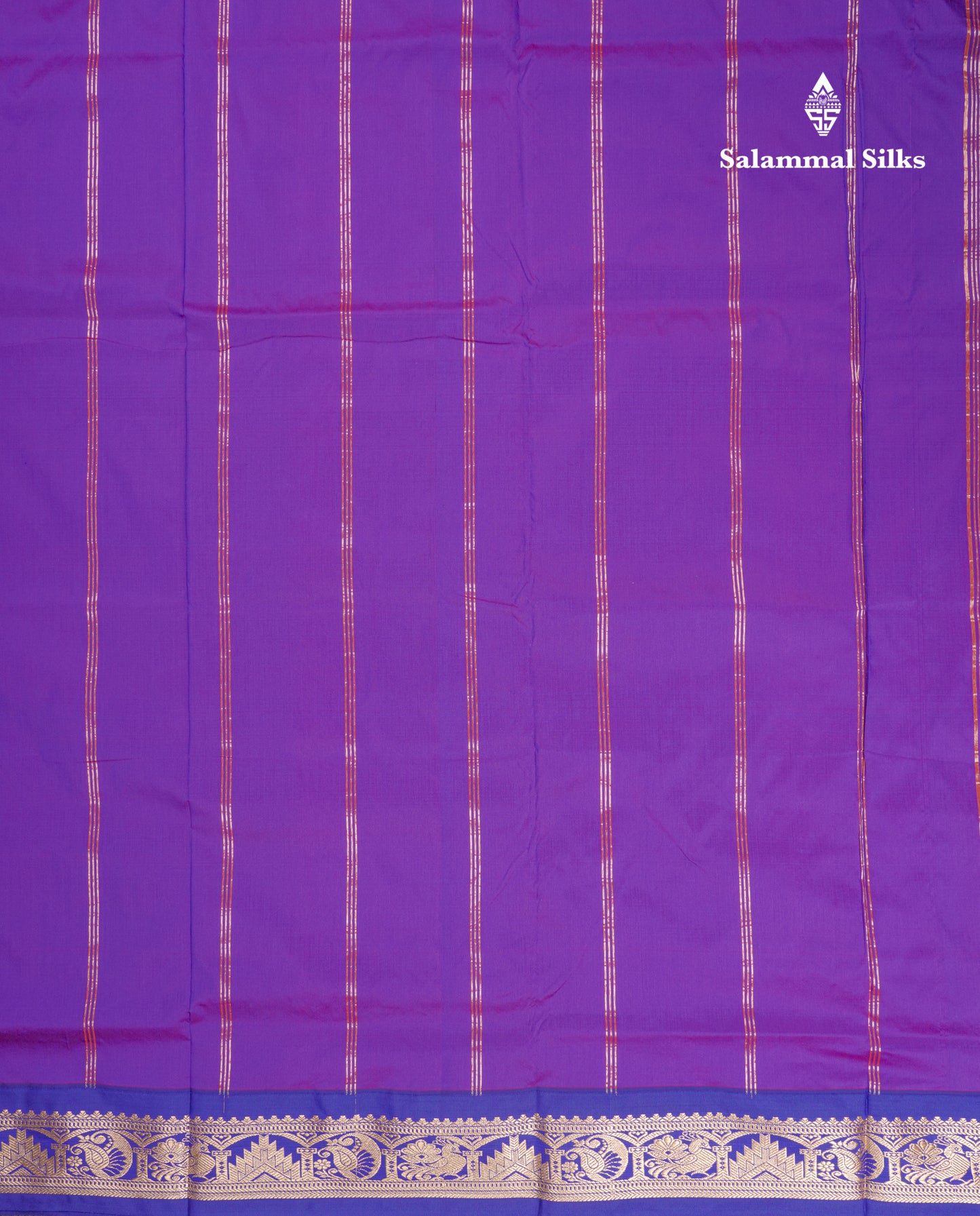 9 Yards Semi Silk Saree Magenta with Contrast Violet Border