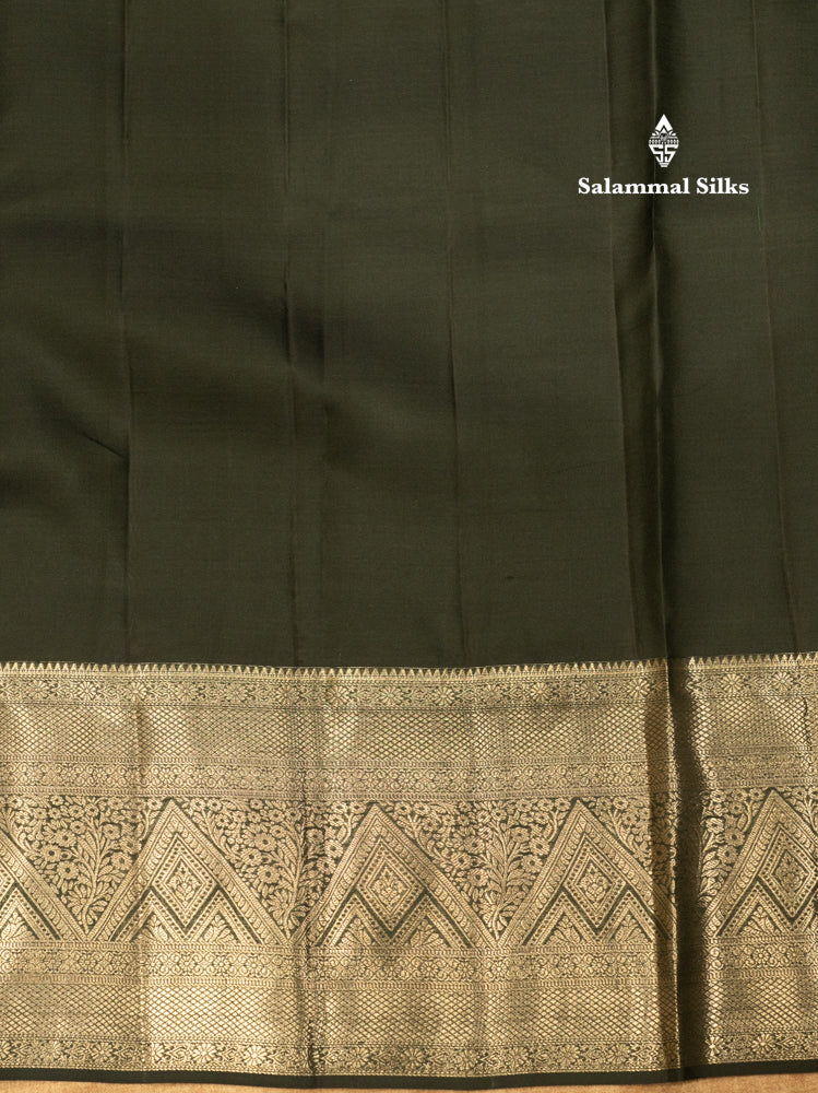 Dark Elephant Grey Colour Pure Kanjivaram Fancy Silk Saree with Silver Zari Border
