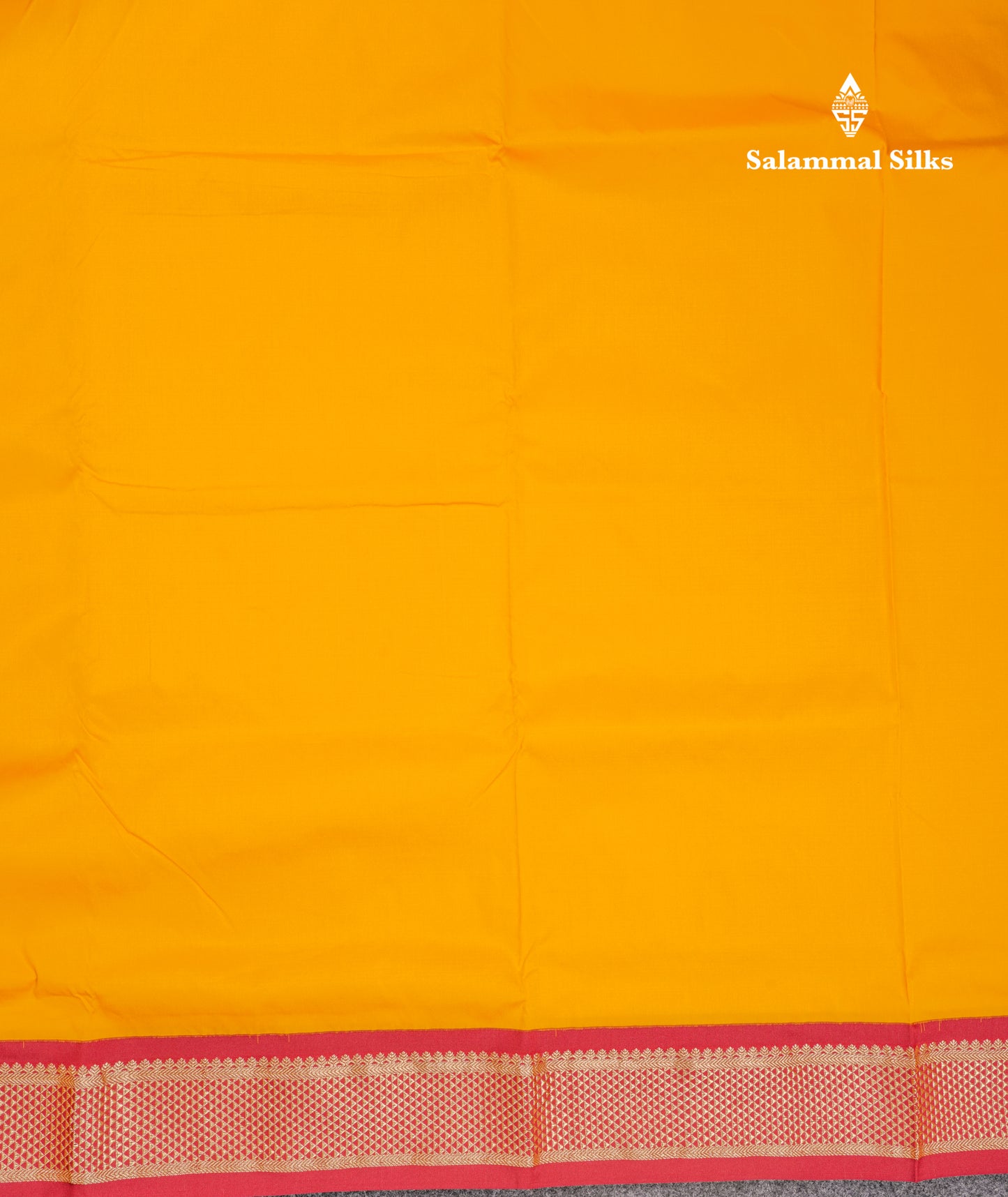 9 Yards Semi Silk Saree Mango Yellow with Contrast Maroon Border