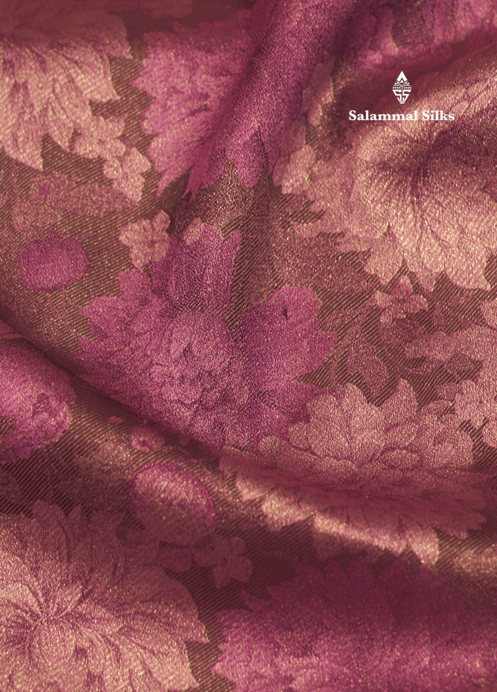 Pinkish Brown Colour Pure Kanjivaram Fancy Silk Saree with Rexona Green Border