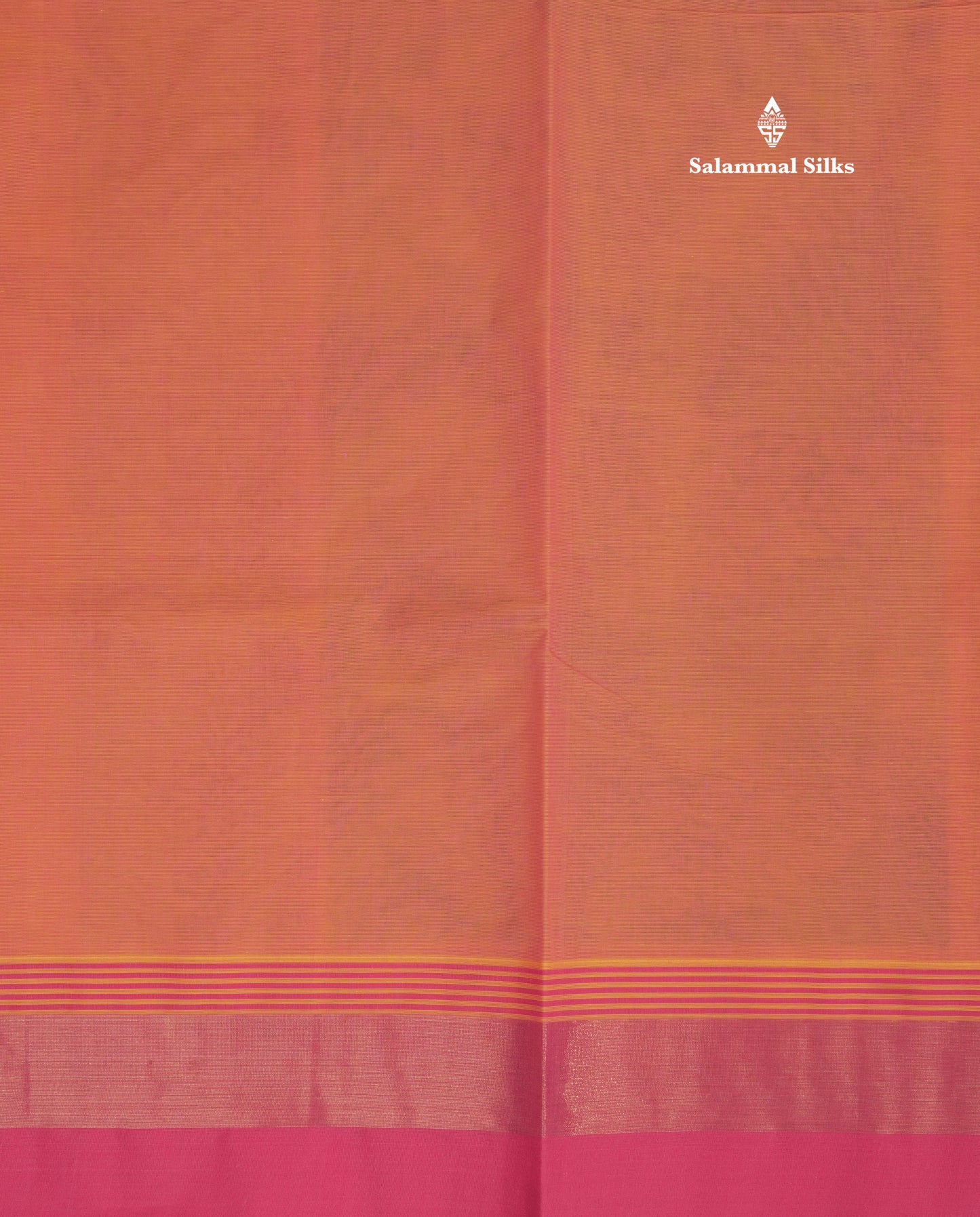 Peach Beautiful Fancy Pure Cotton Saree With Pink Border