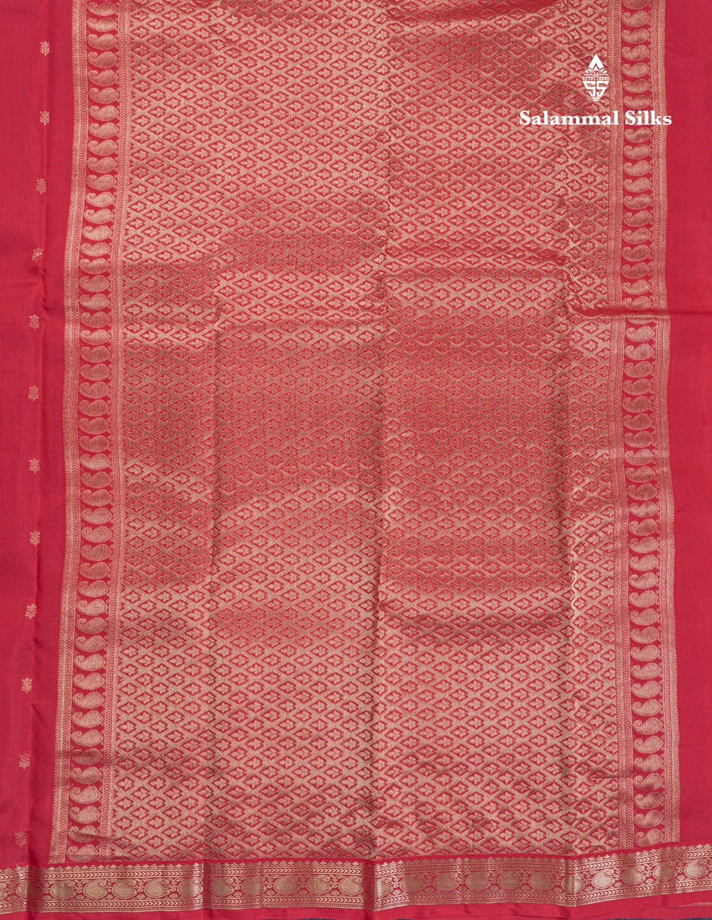Chilly Red Pure Kanjivaram Silk Saree With Self Small Traditional Border