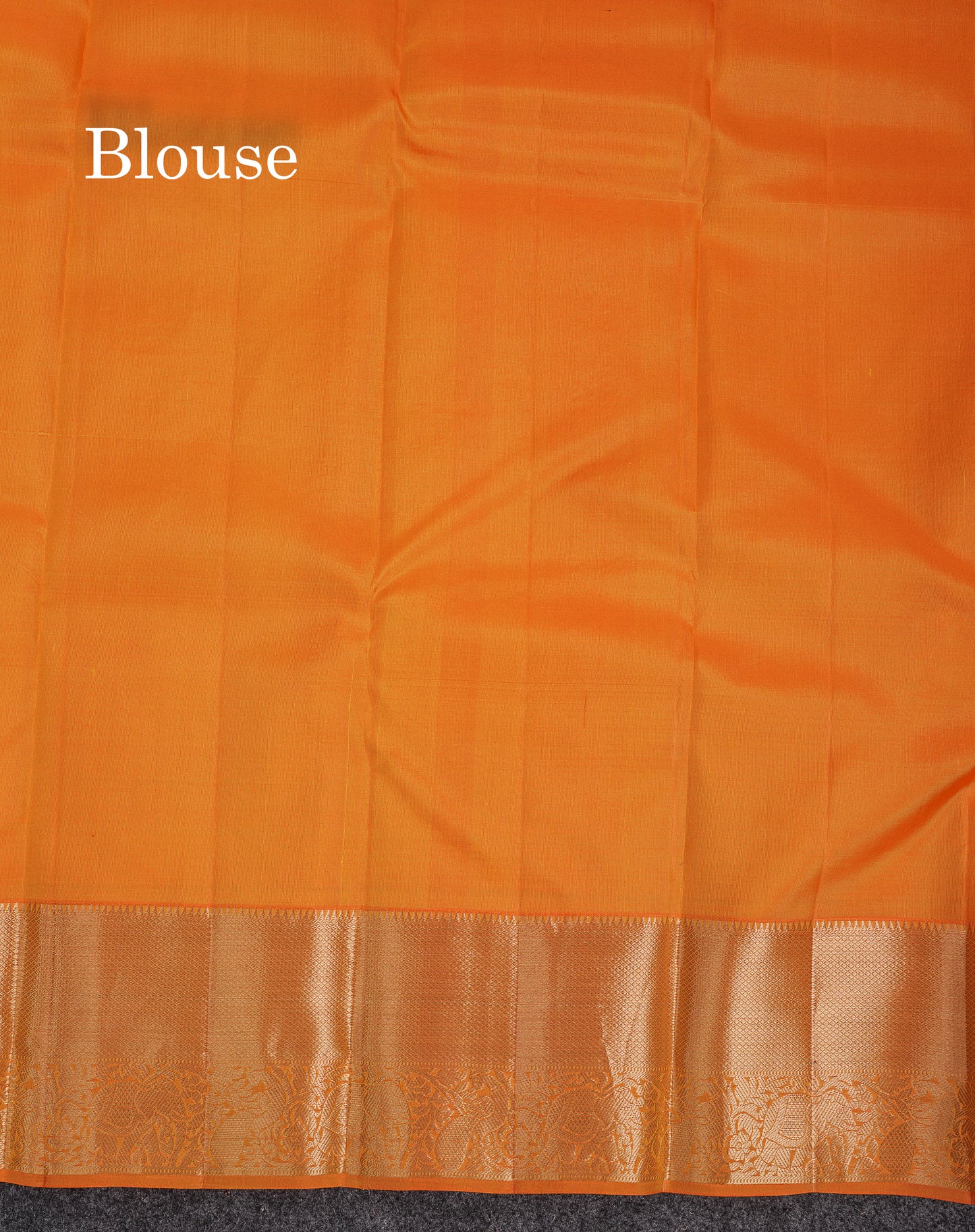 Beautiful Orange Pure Kanjivaram Silk Saree With Traditional Evening Morning Border