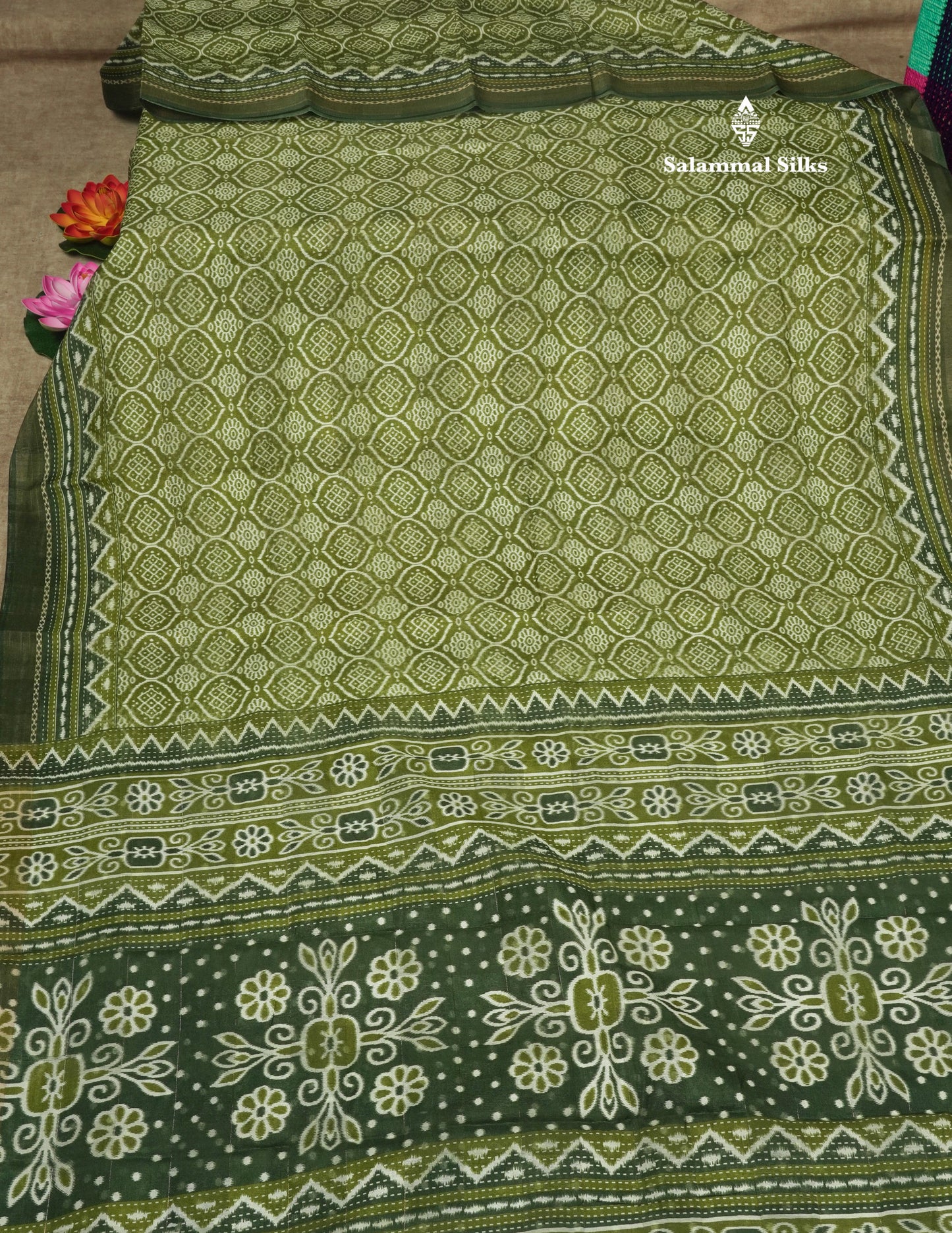 Purple Colour Printed Cotton Mix Saree With Blouse