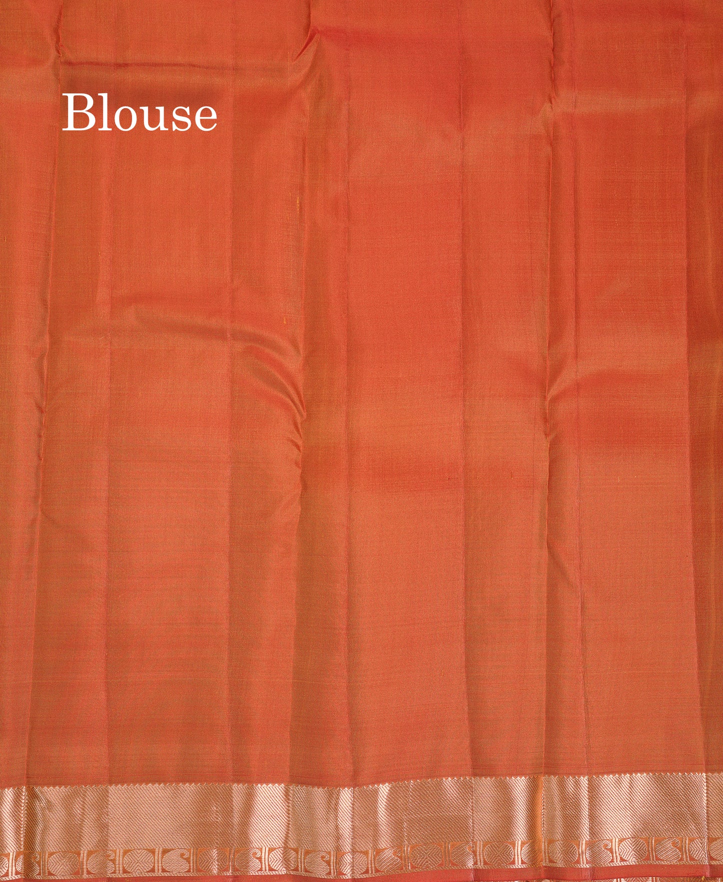 Beautiful Rust Orange Pure Kanjivaram Silk Saree With Traditional Small Border