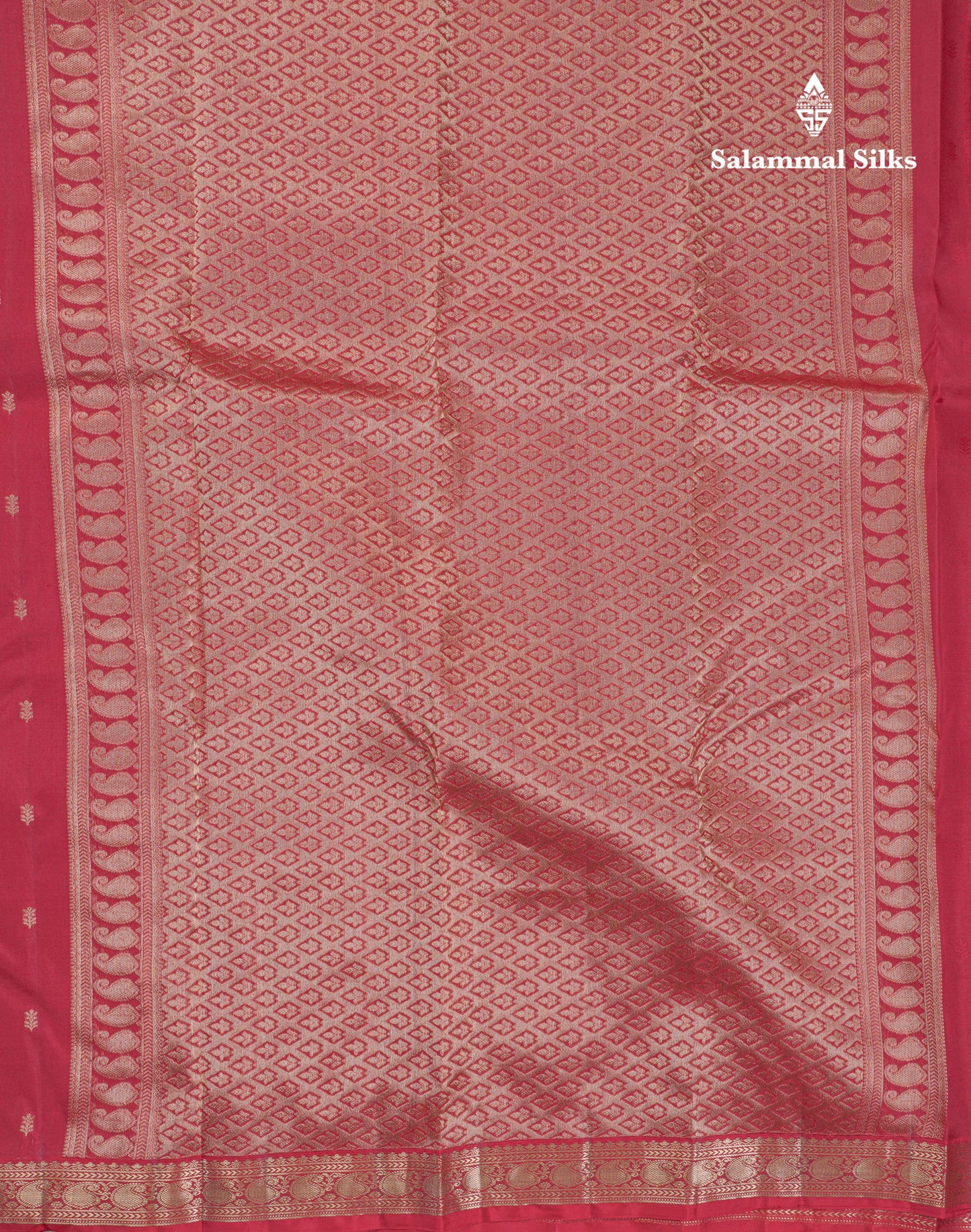Chilly Red Pure Kanjivaram Silk Saree With Self Small Traditional Border