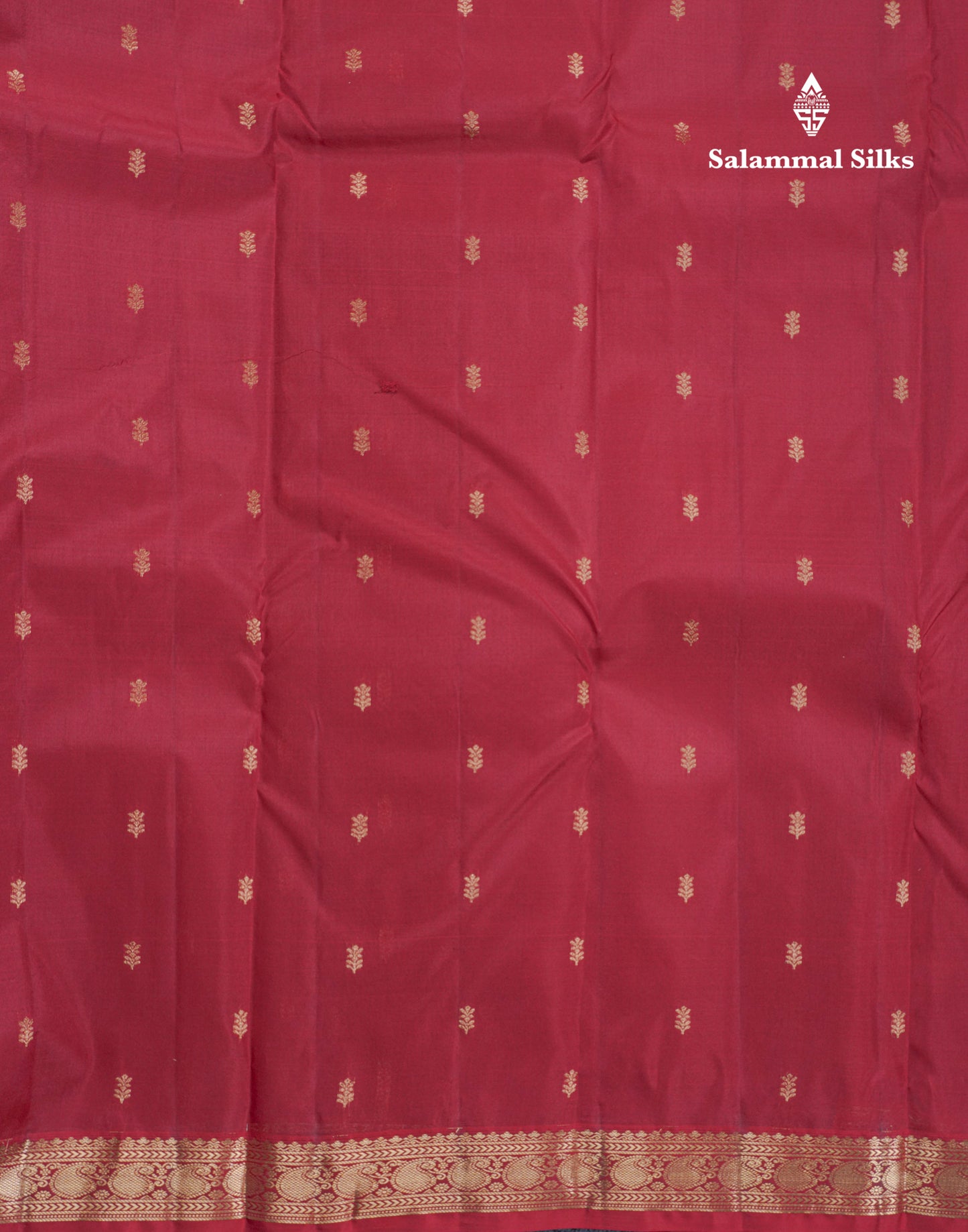 Chilly Red Pure Kanjivaram Silk Saree With Self Small Traditional Border