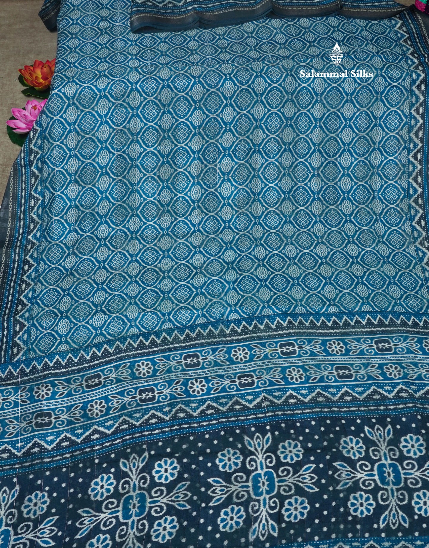 Purple Colour Printed Cotton Mix Saree With Blouse