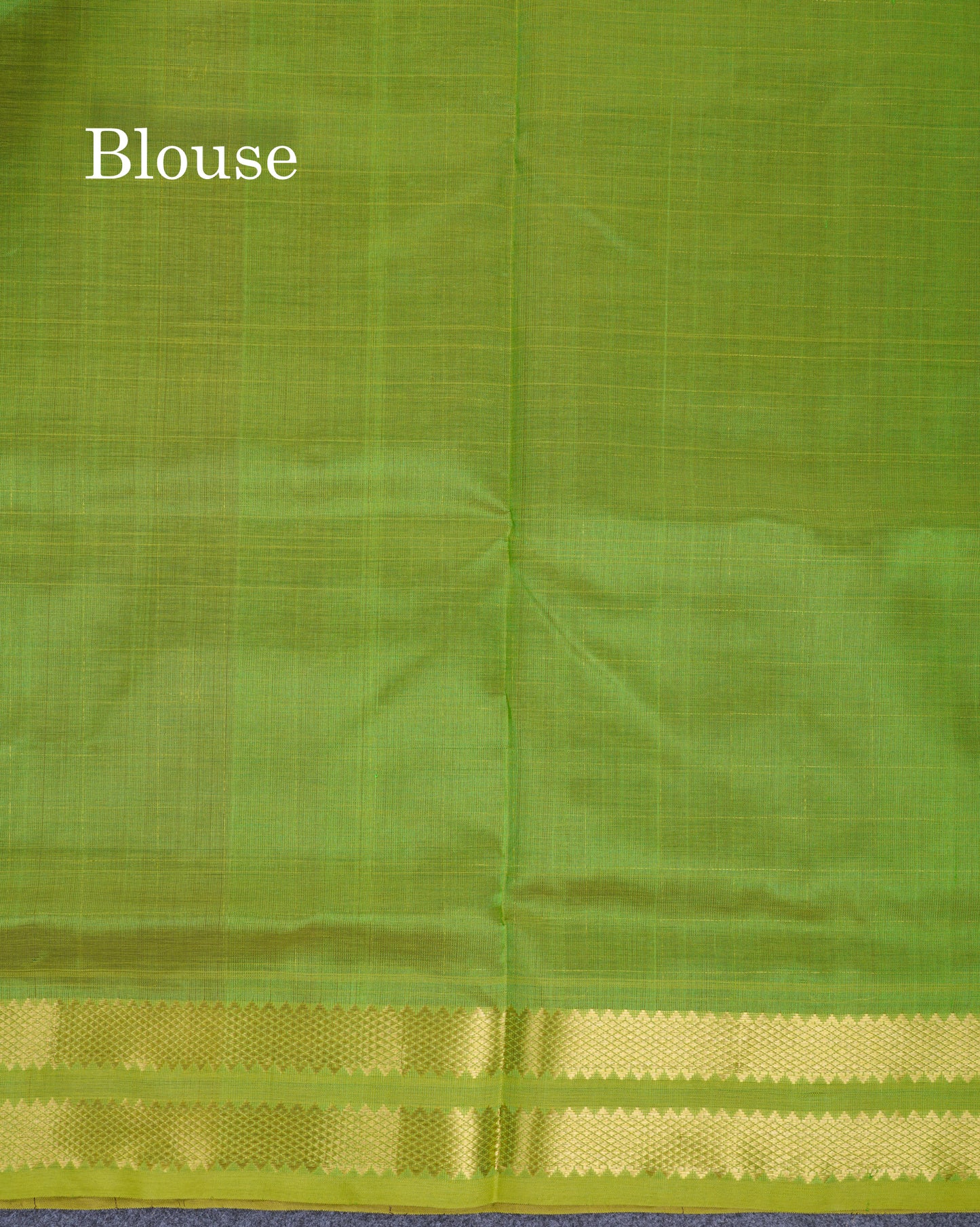 Dark Brown Checks With Butta Pure Silk Cotton Saree With Contrast Parrot Green Blouse