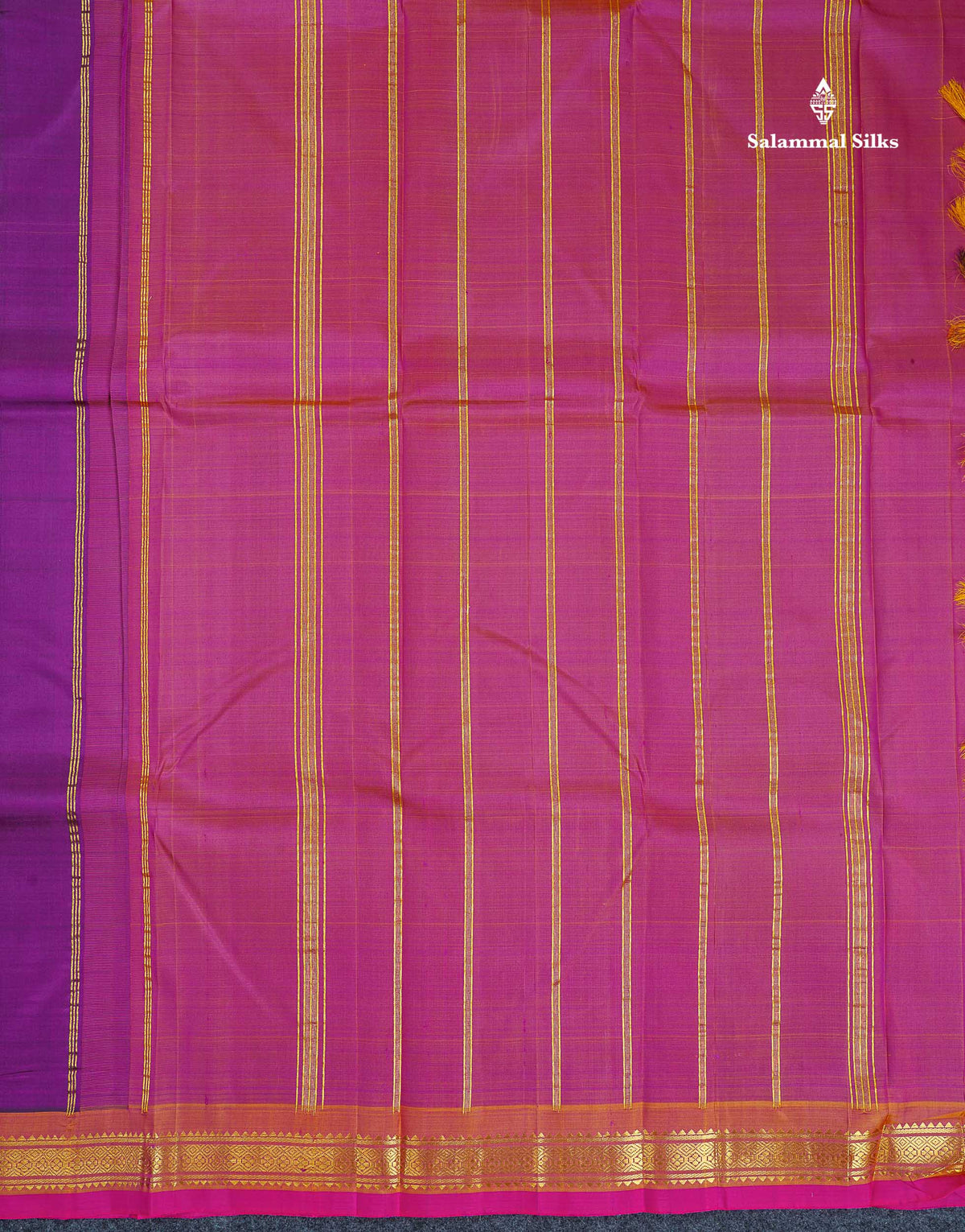 One Side Border Pure Silk Saree - Wine Purple Colour Plain Body With Small Border