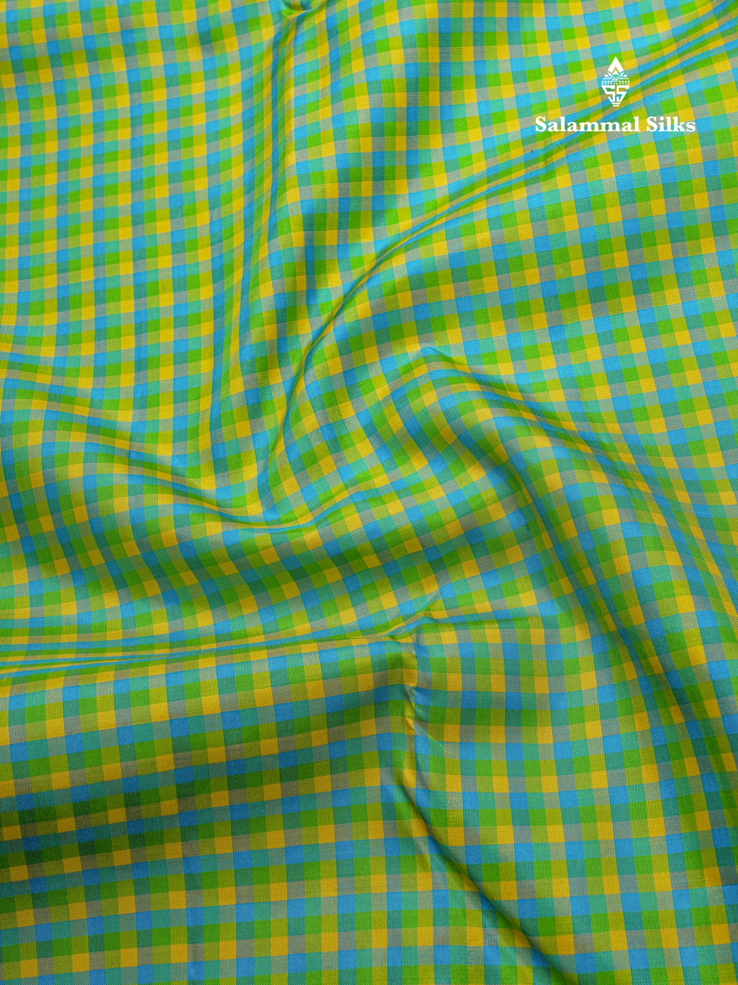Multi Color Small Check Kanjivaram Pure Silk saree with Majentha Blouse