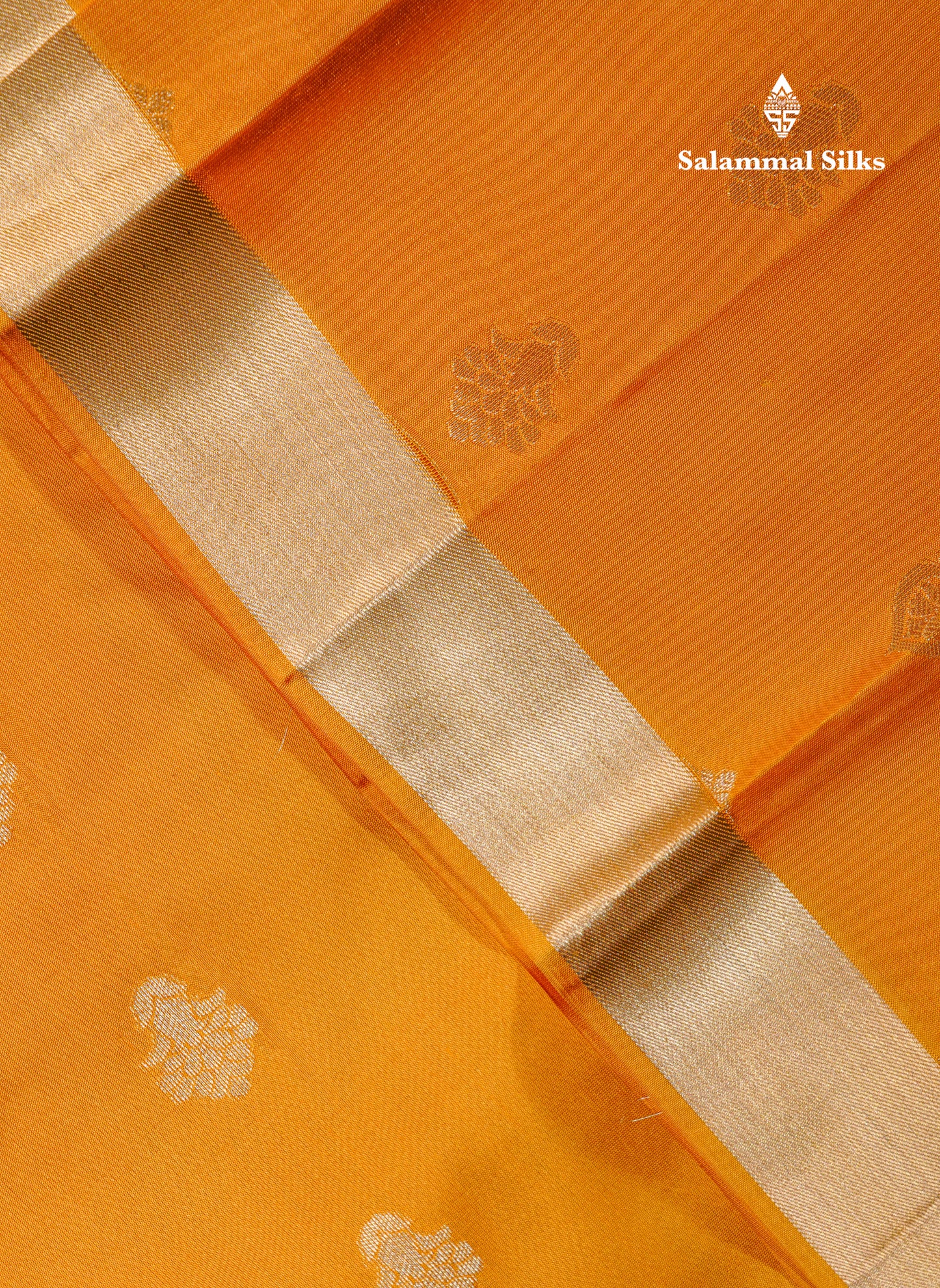 Mustard Yellow Pure Kanjivaram Silk Saree With Self Traditional Temple Border