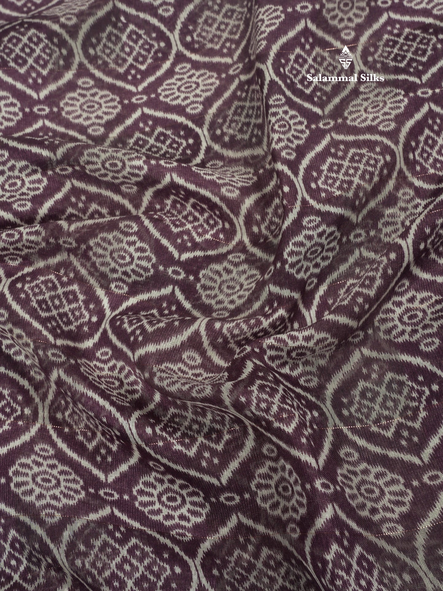 Purple Colour Printed Cotton Mix Saree With Blouse