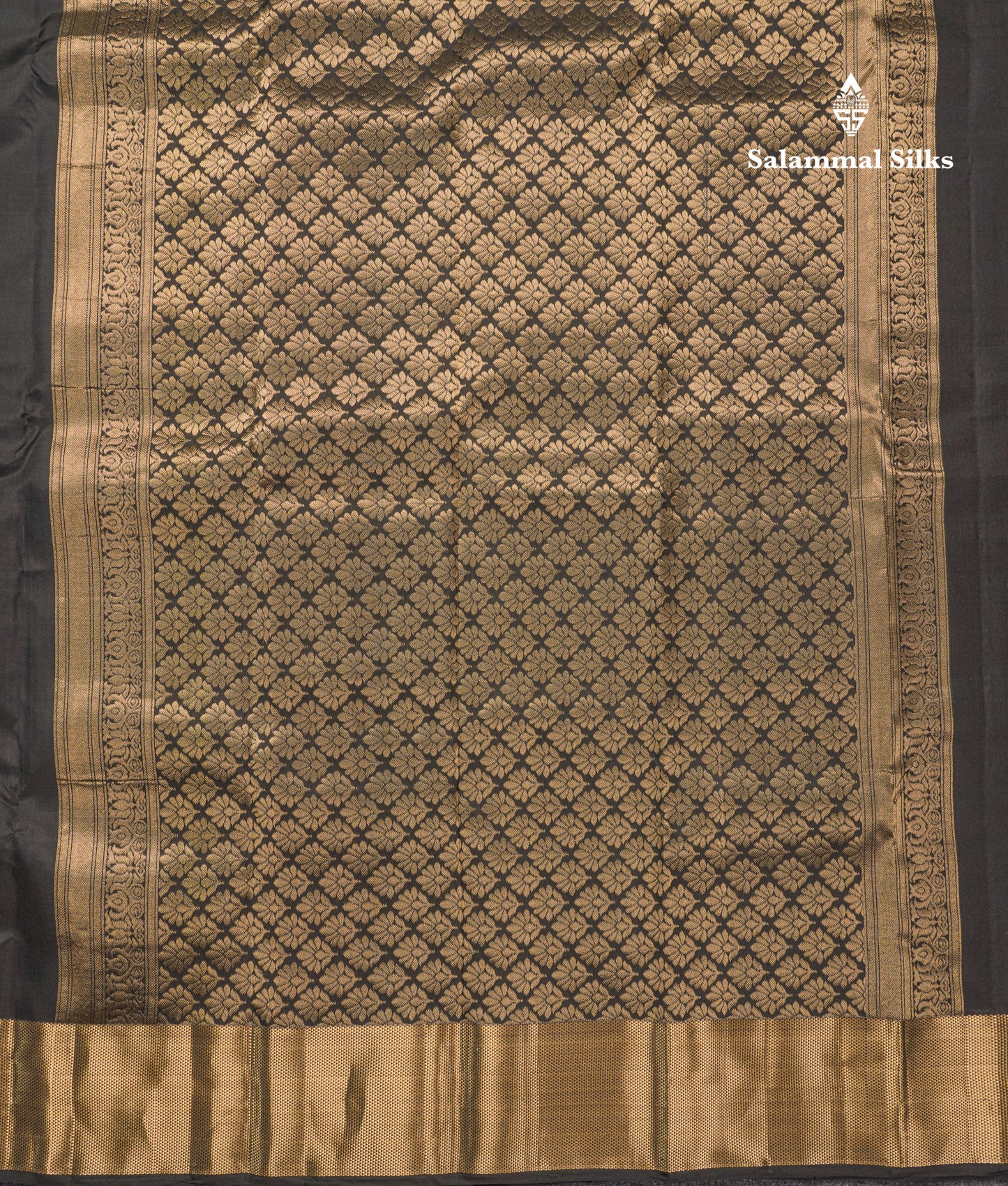 Black Pure Kanjivaram Silk Saree With Self Traditional Border