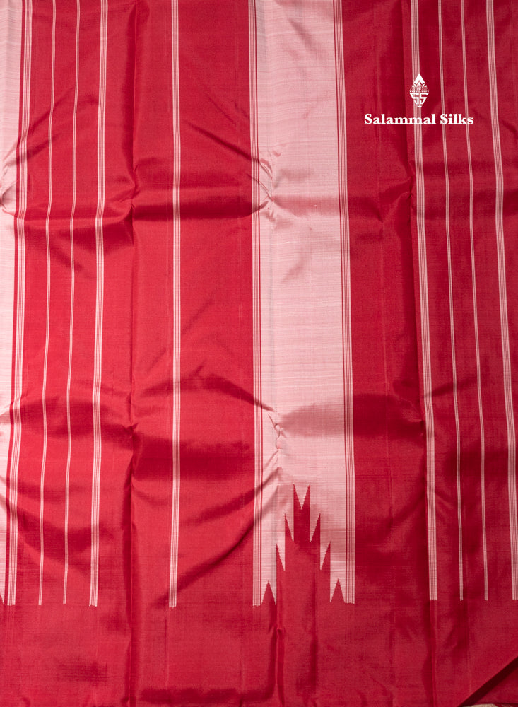 Onion Pink Colour Pure Kanjivaram Silk Saree with Temple Border