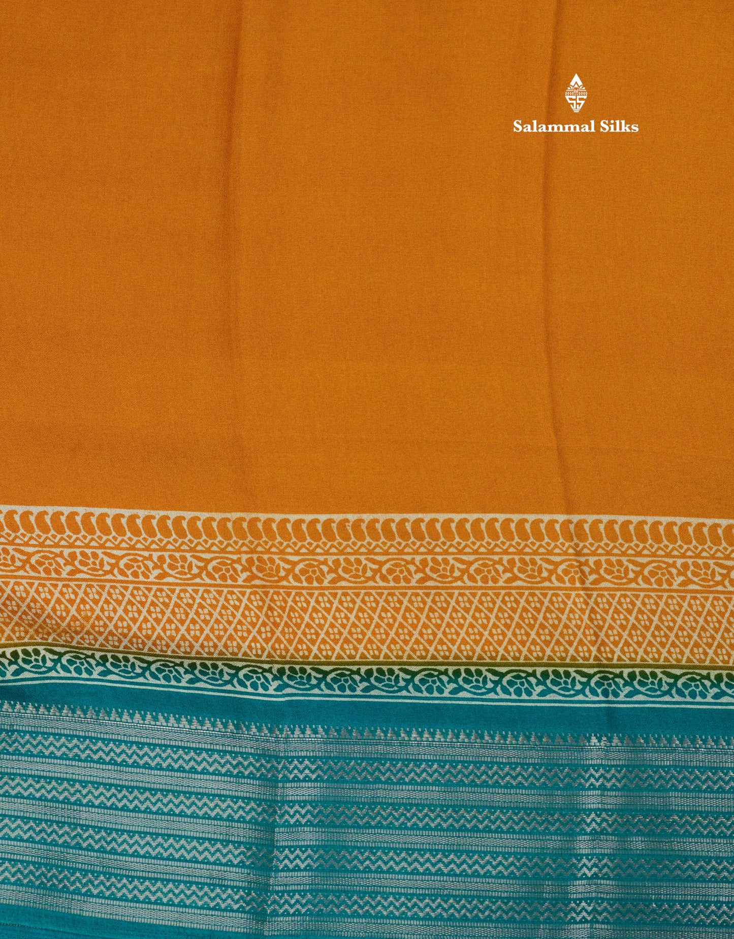 Bottle Green Plain Semi Georgette Saree With Mustard Yellow Traditinal Border