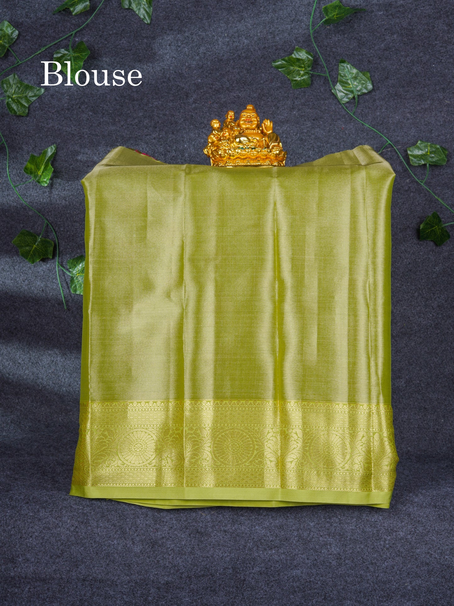 Semi Pattu Pavadai ( Peach Pink ) With Contrast Parrot Green Blouse 21.5"