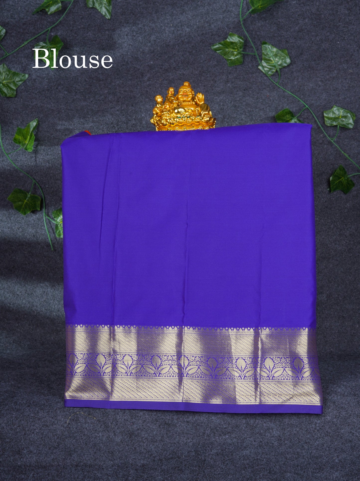 Semi Pattu Pavadai ( Orange ) With Contrast Navy Blue Blouse 21"