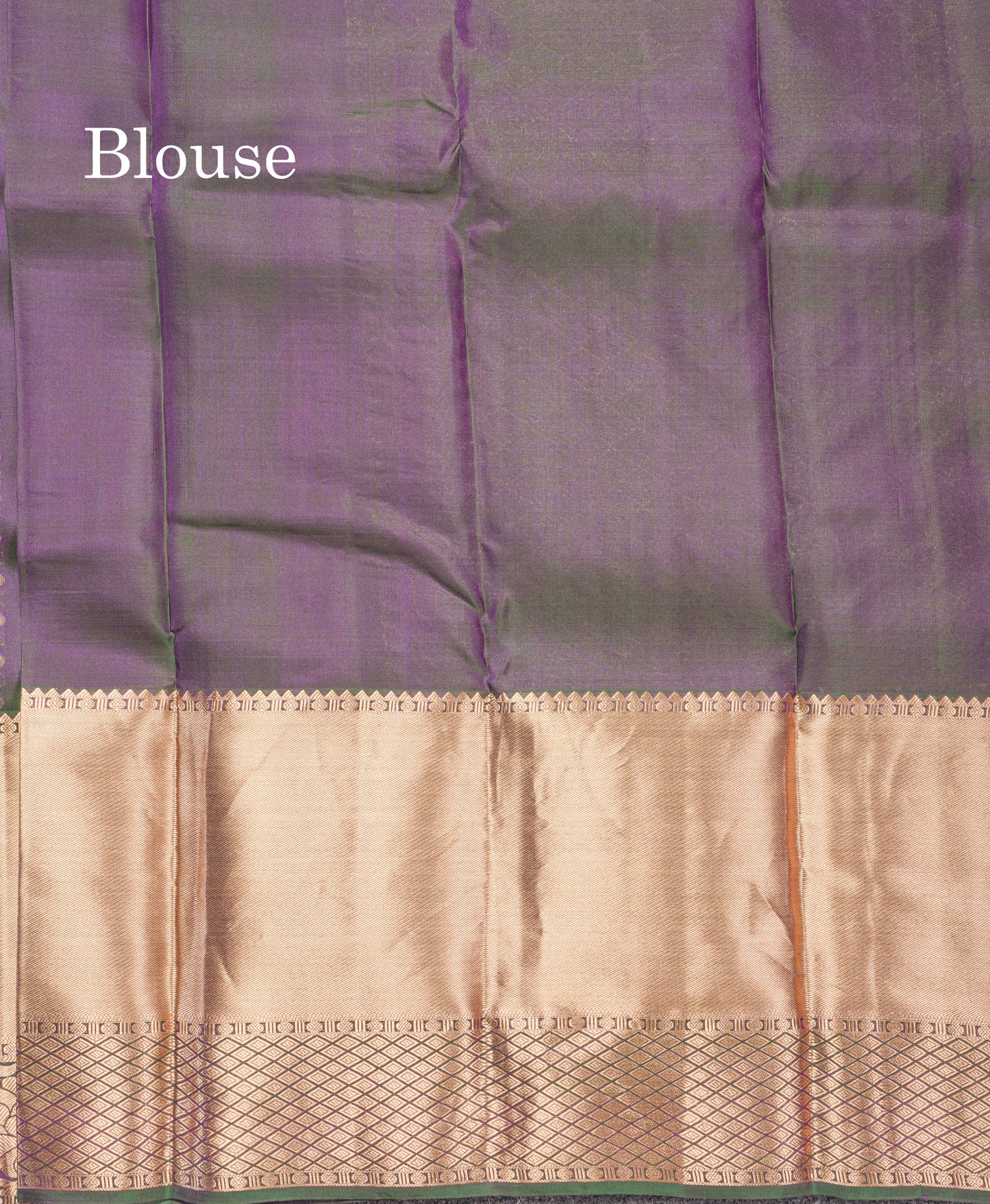 Dual Tone Purple Pure Kanjivaram Silk Saree With Self Long Border