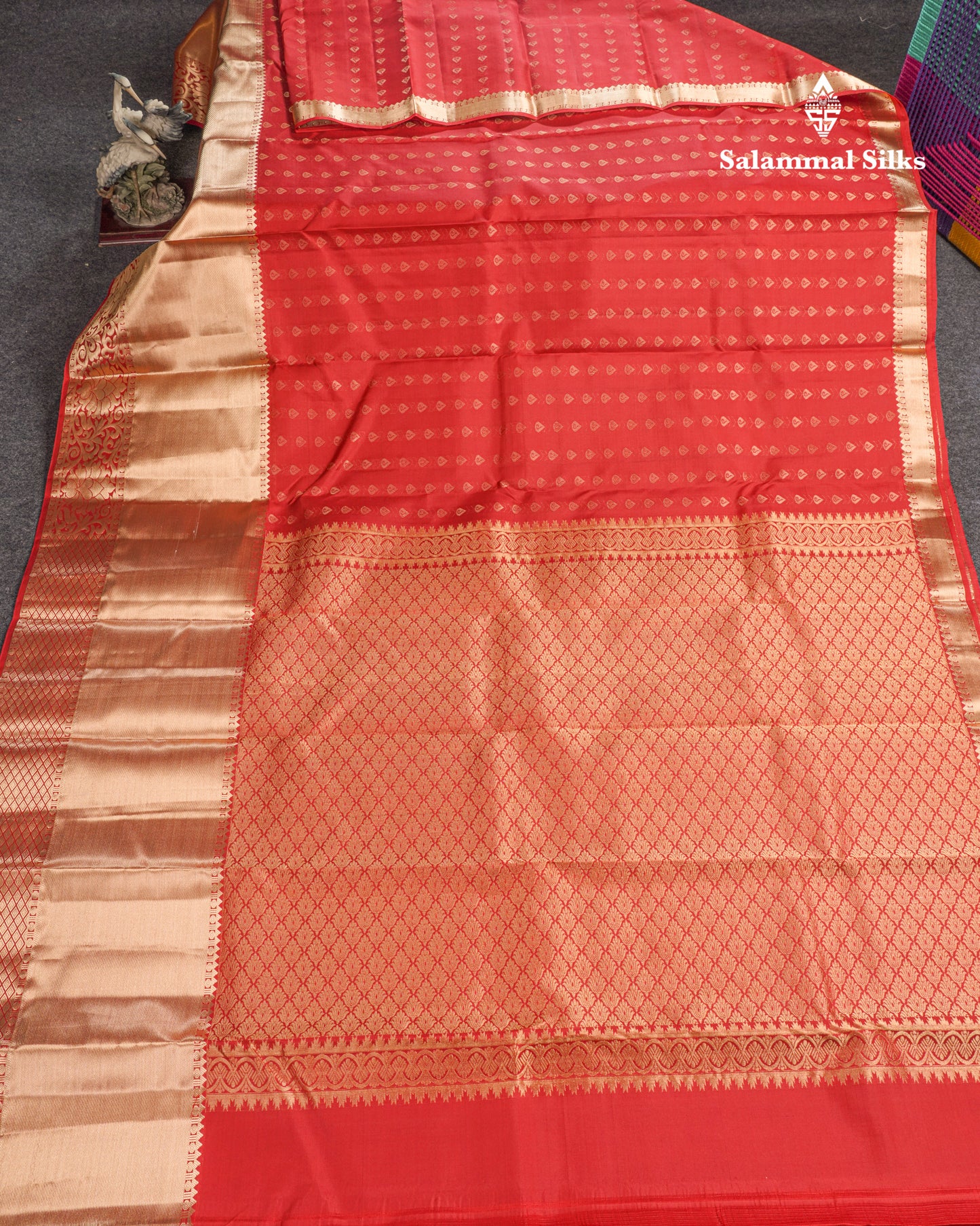 Dual Tone Purple Pure Kanjivaram Silk Saree With Self Long Border