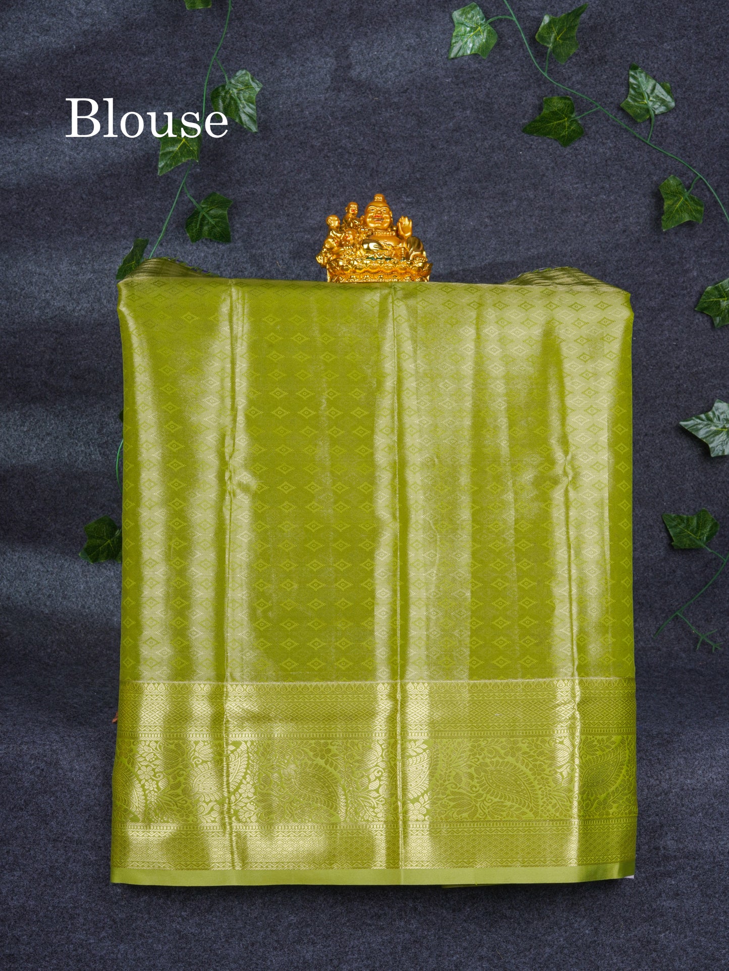 Semi Silk Pattu Pavadai Tissue ( Violet ) with Parrot Green Blouse 27"