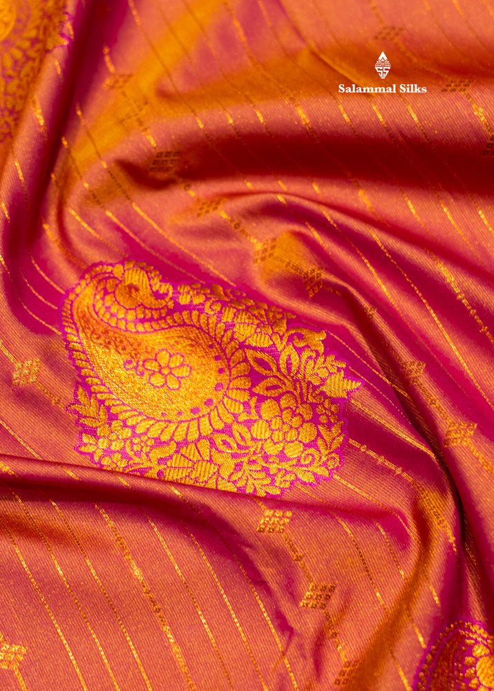 Bottle Green Colour Semi Silk Saree With Navy Blue Copper Zari Border