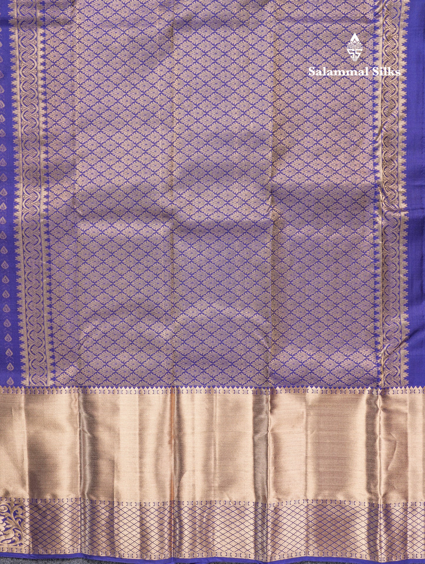 Dual Tone Purple Pure Kanjivaram Silk Saree With Self Long Border