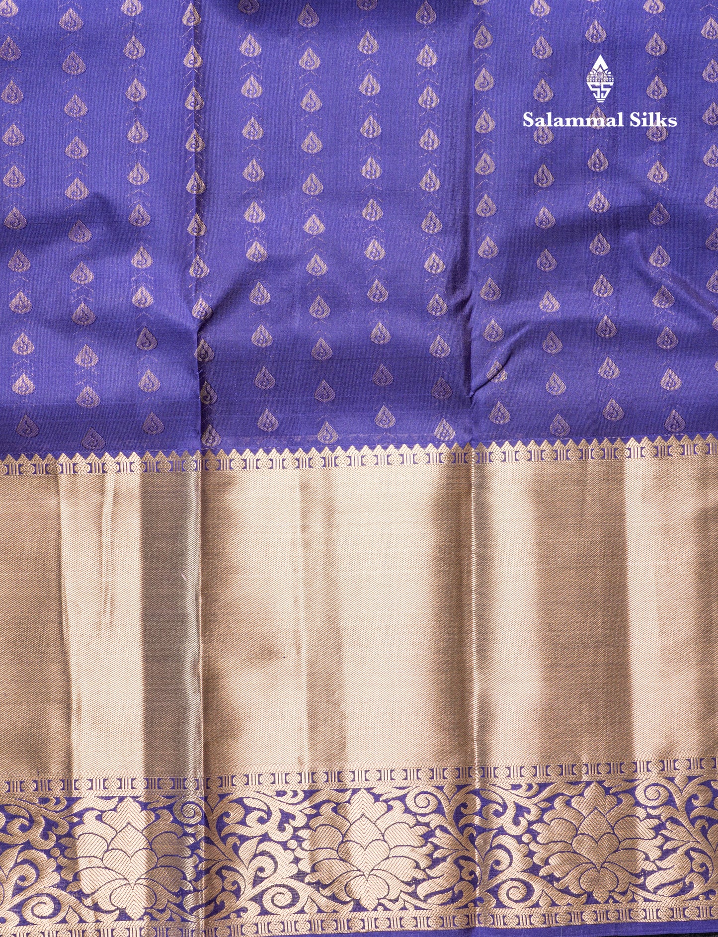 Dual Tone Purple Pure Kanjivaram Silk Saree With Self Long Border