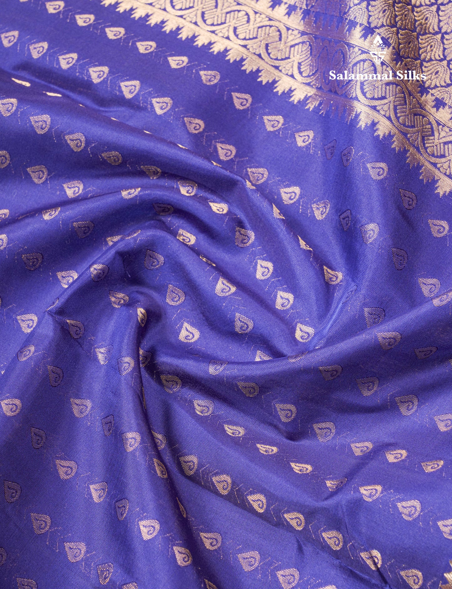 Dual Tone Purple Pure Kanjivaram Silk Saree With Self Long Border
