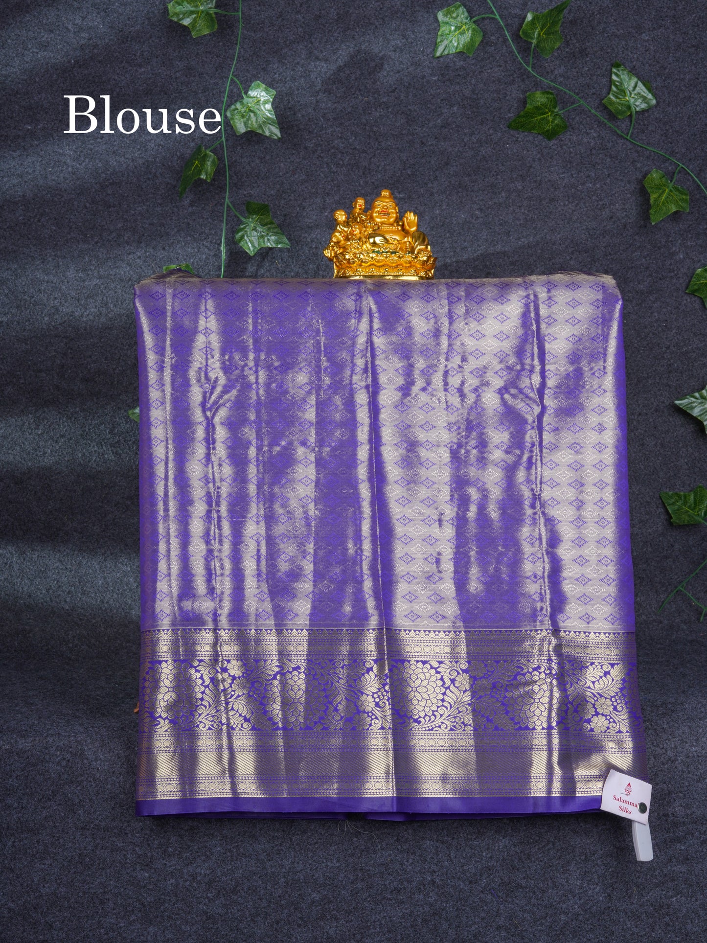 Semi Silk Pattu Pavadai Tissue ( Dual Tone Pastel Blue ) with Violet Blouse 27"